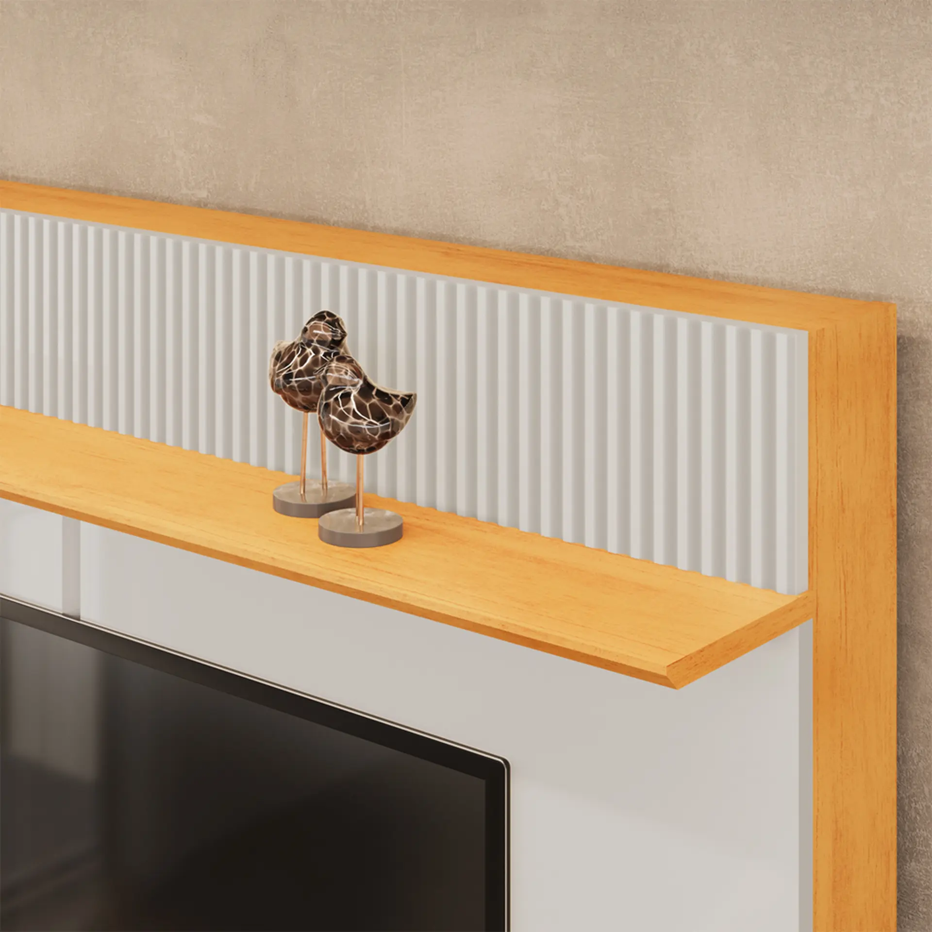 Estante Home para TV até 75” com LED Maia DJ Móveis - BALI/CEDRO