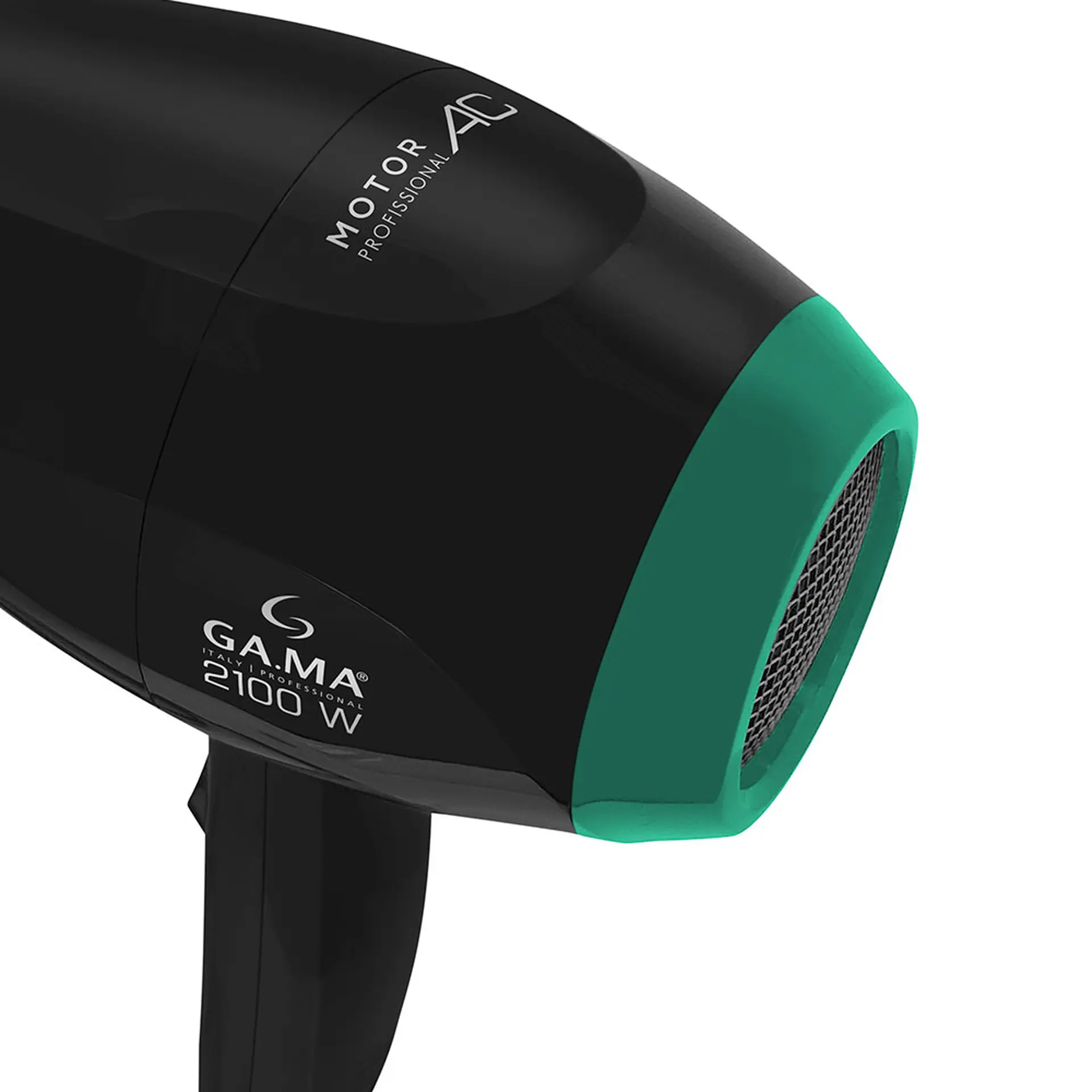 Secador de Cabelo Gama Babosa Ceramic Íon Antifrizz Motor AC Profissional - Preto/Verde - 110 Volts