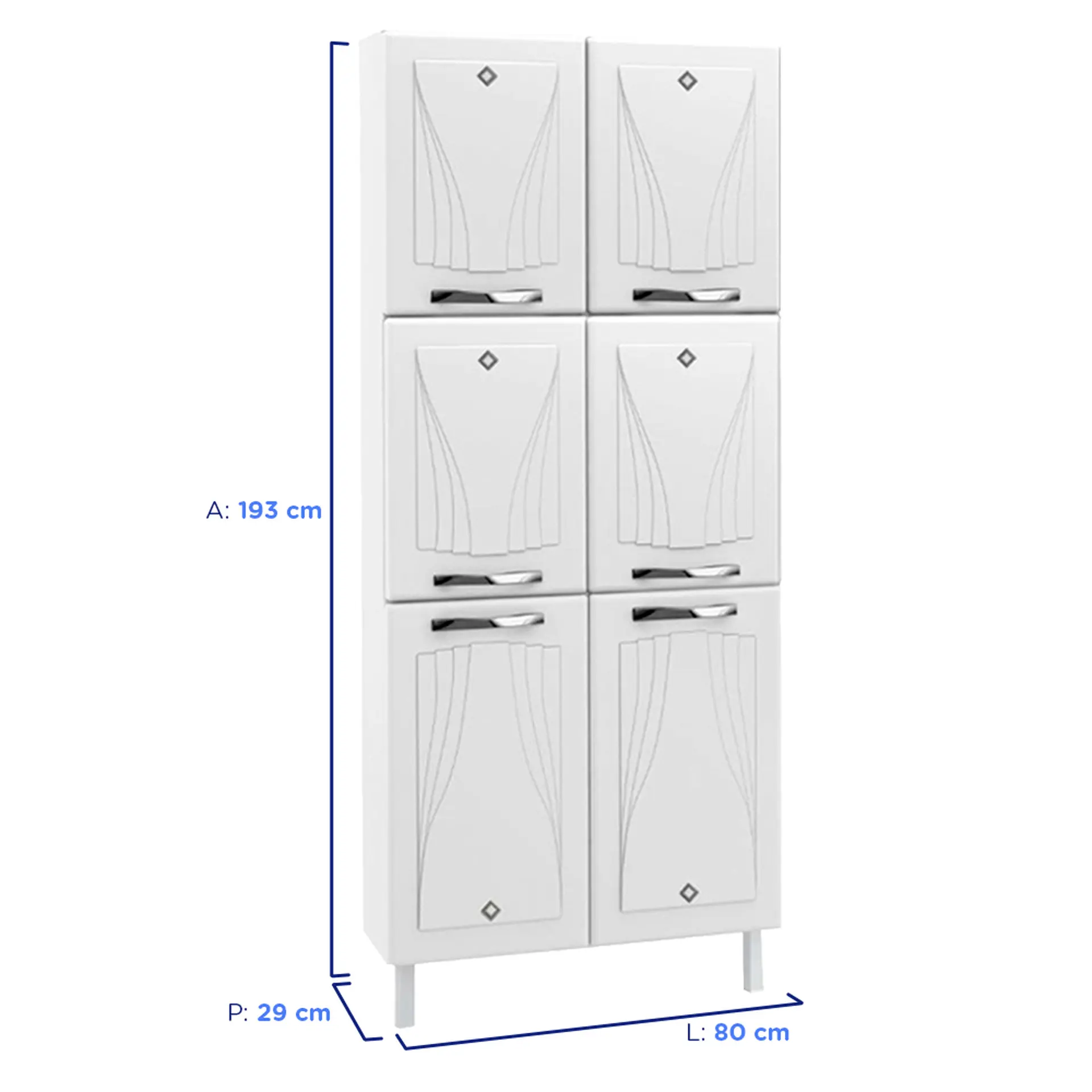 Cozinha Modulada 4 Peças 14 Portas 2 Gavetas Star Telasul - Branco