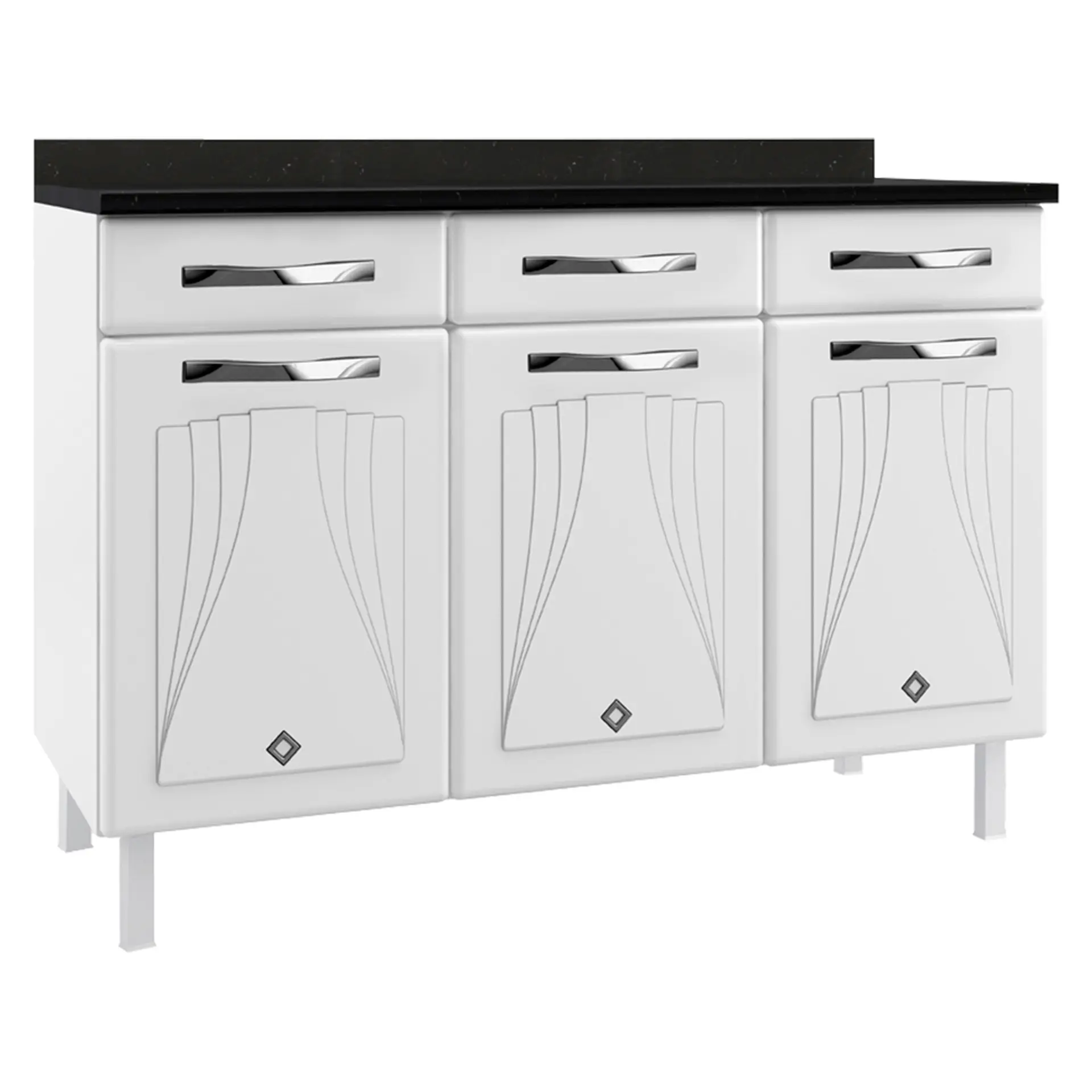 Cozinha Modulada 4 Peças 14 Portas 2 Gavetas Star Telasul - Branco