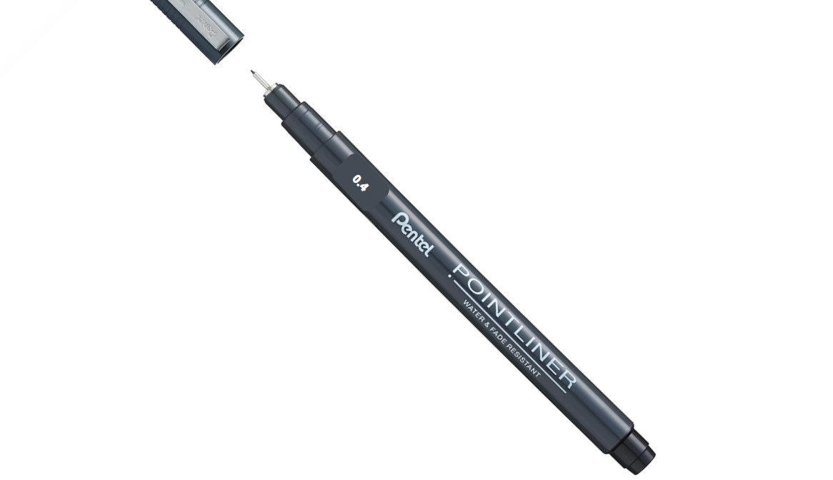Caneta Nanquim Pentel Pointliner 0.4m Preto