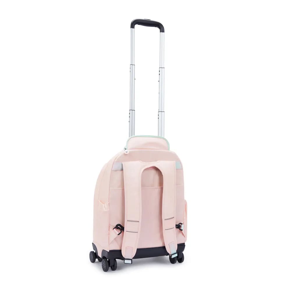 Mochila Kipling New Zea Blush Metallic Grande com Rodinha Rosa