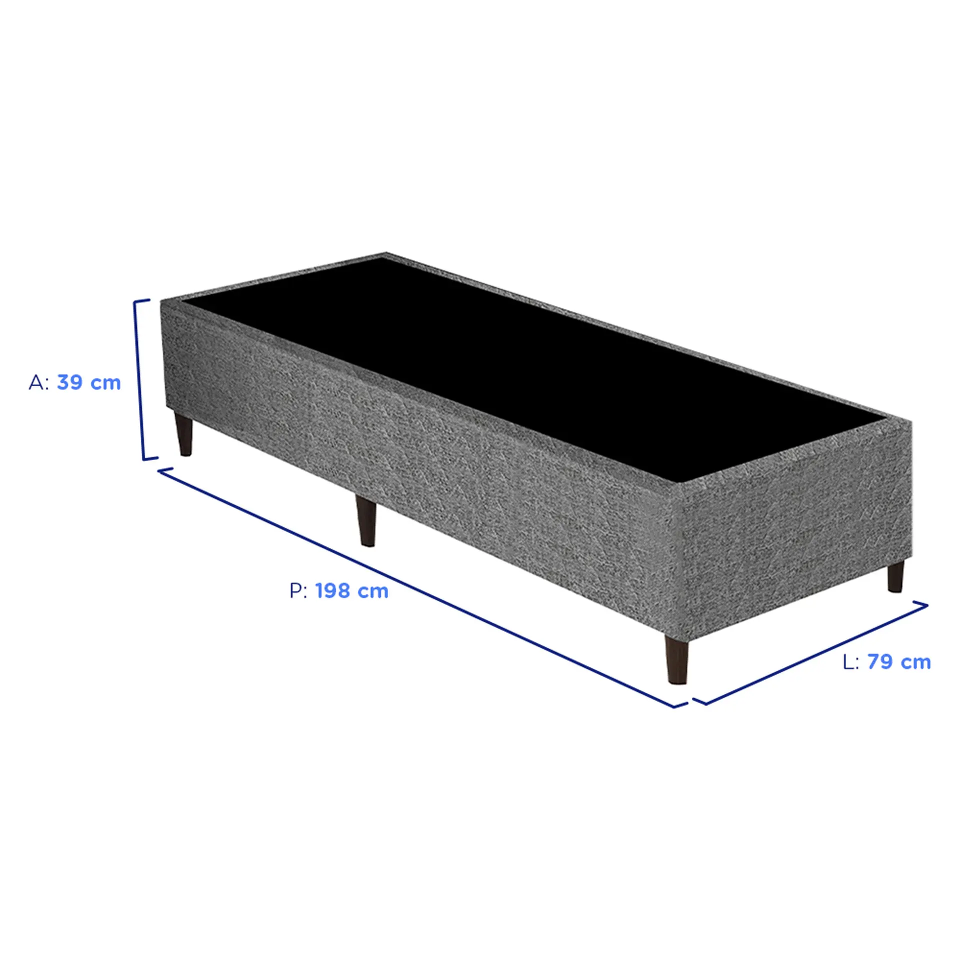 Base Cama Box Gazin Somie Universal Suede Liso 27x79x198cm - Cinza