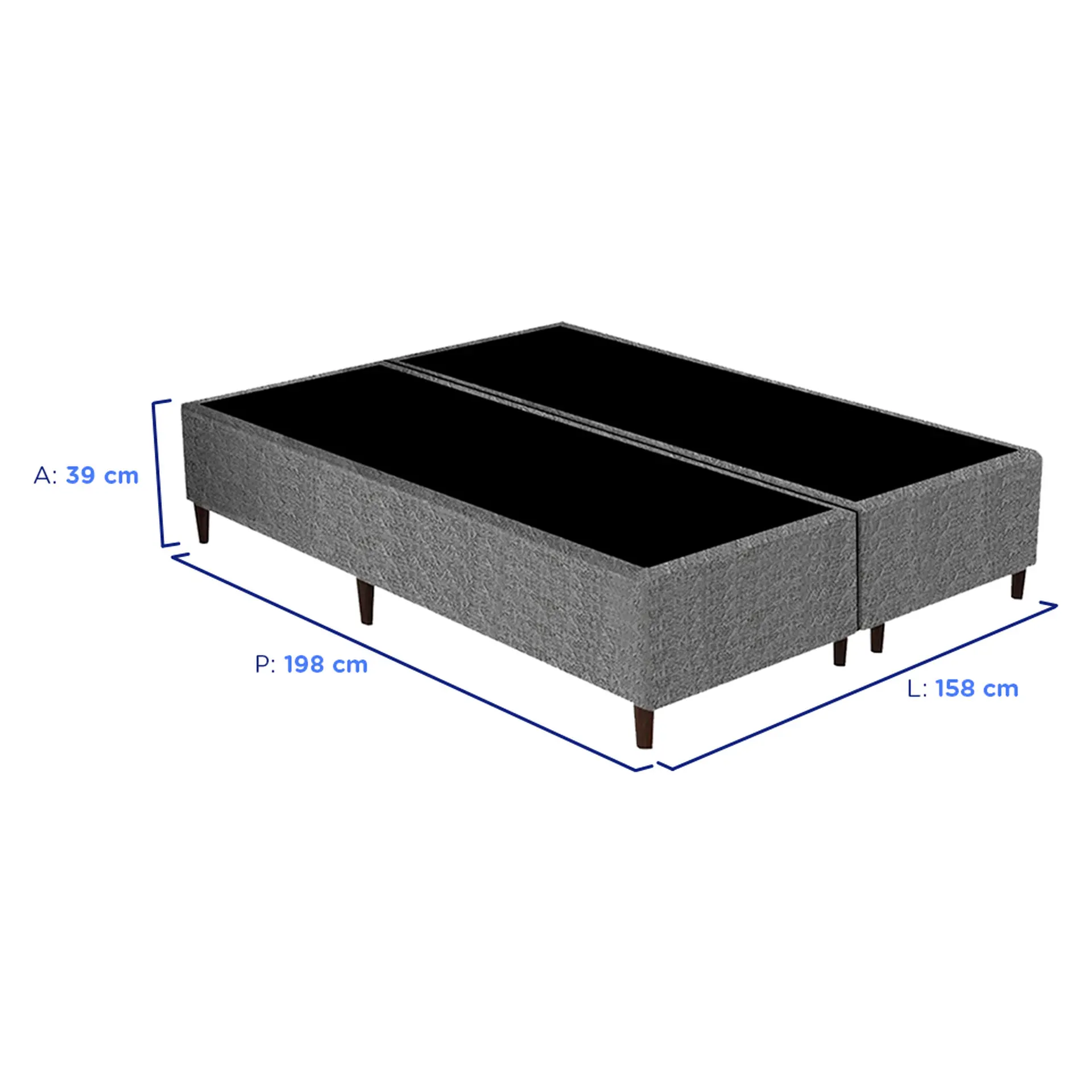 Base Cama Box Gazin Queen Universal Convencional 158x198 600007 - Cinza