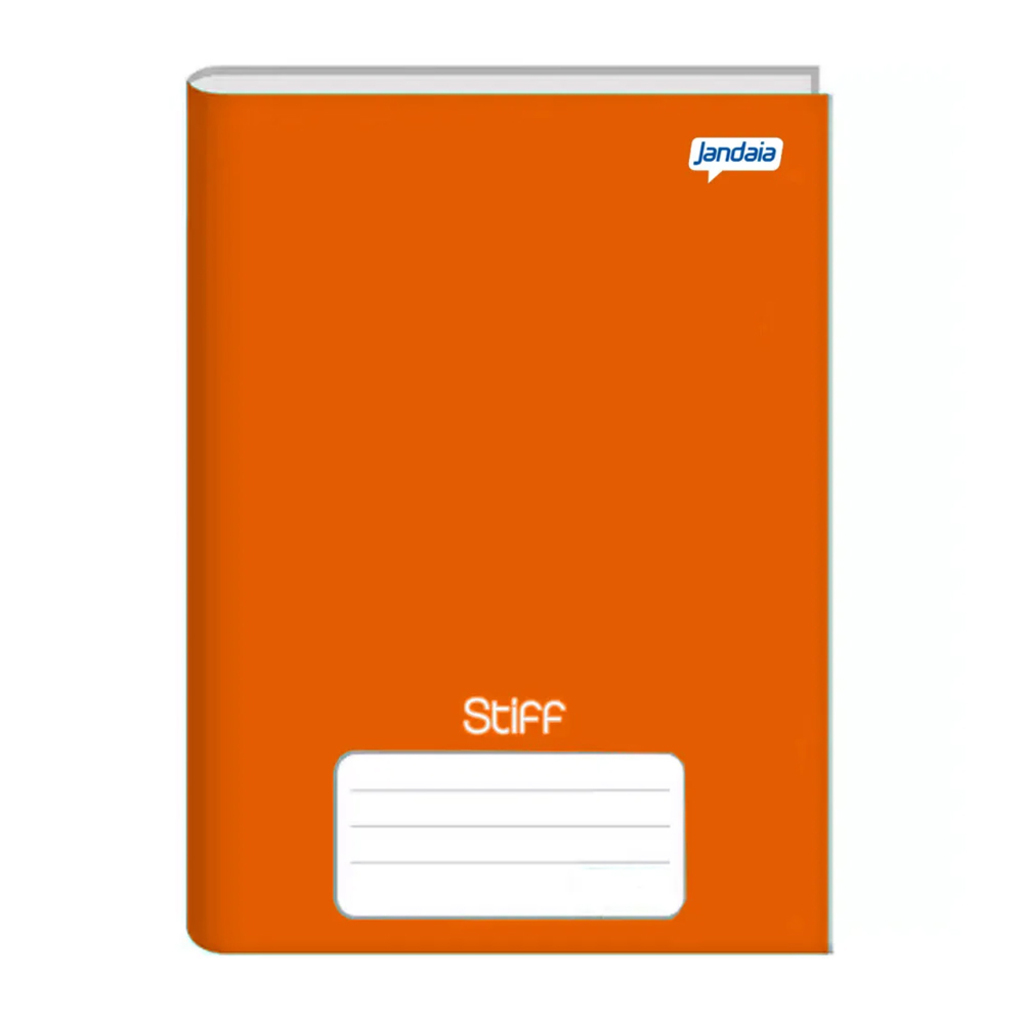 Caderno Brochurão Capa Dura Costurado 96 Fls 200x275 Stiff Laranja - Unitário - Jandaia - 58369-55