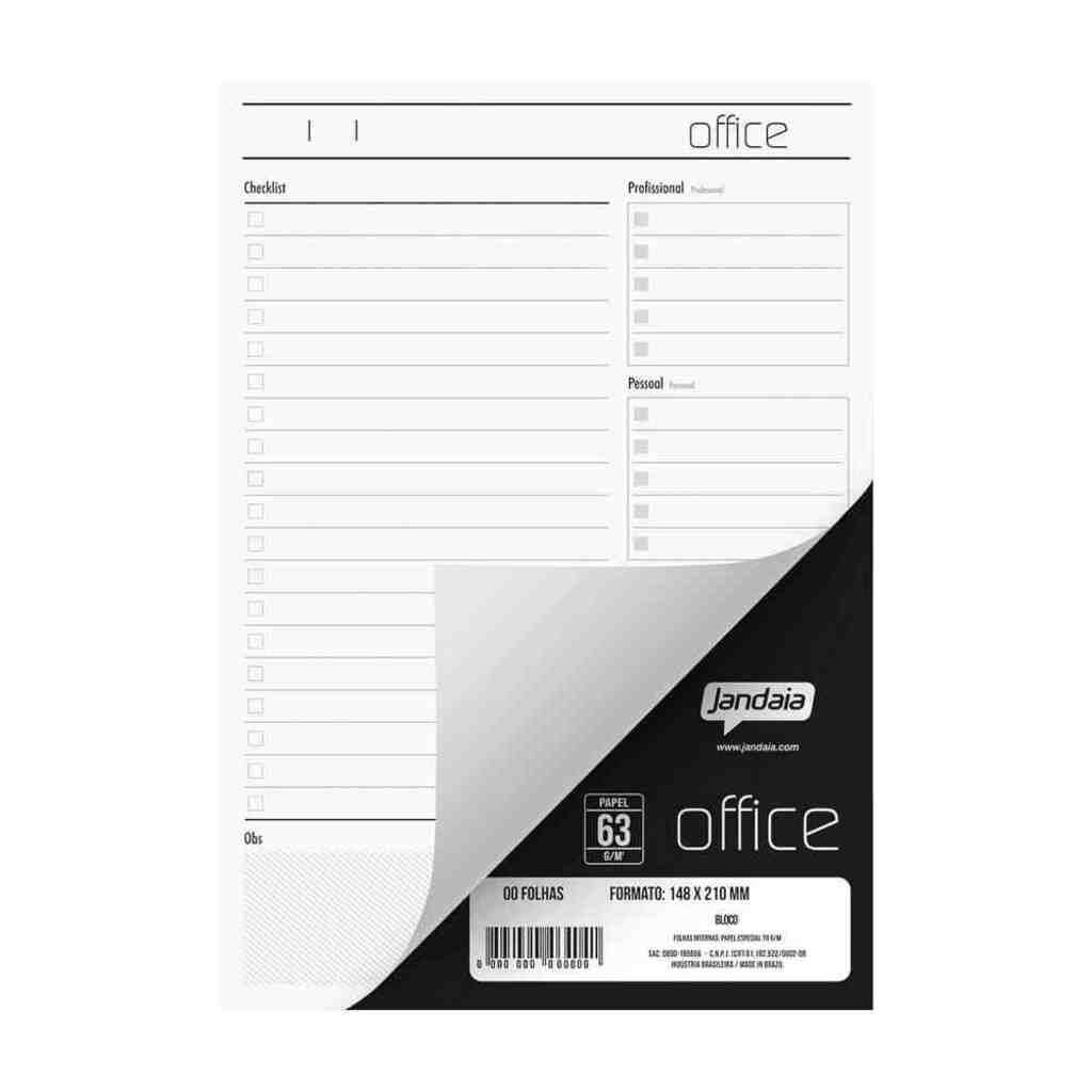 Bloco de Notas 148x210mm com 1 Bloco de 80 Folhas Pautado Jandaia - Unitário - 72942-77