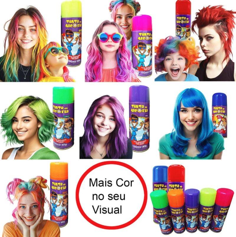 Tinta da Alegria Spray Colorido 120 ml Carnaval Prateado