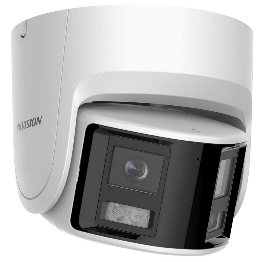 Câmera CFTV IP PoE DS2CD2347G2PLSUSL Dome 4MP Panorâmica ColorVu 30m AcuSense Lente 2,8mm Microfone Embutido Hikvision