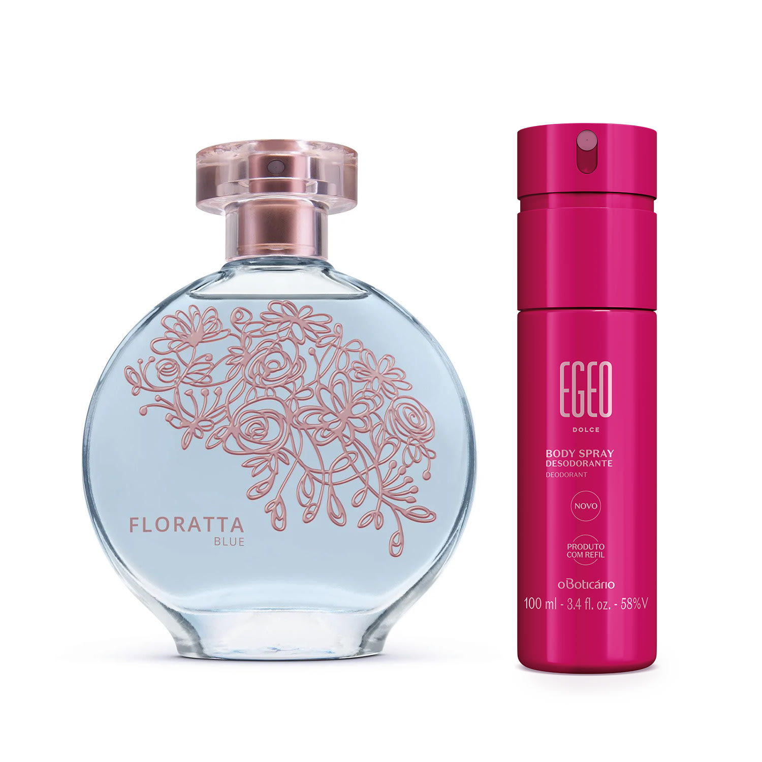 Combo Floratta Blue Desodorante Colônia 75ml + Egeo Desodorante Body Spray Dolce 100ml