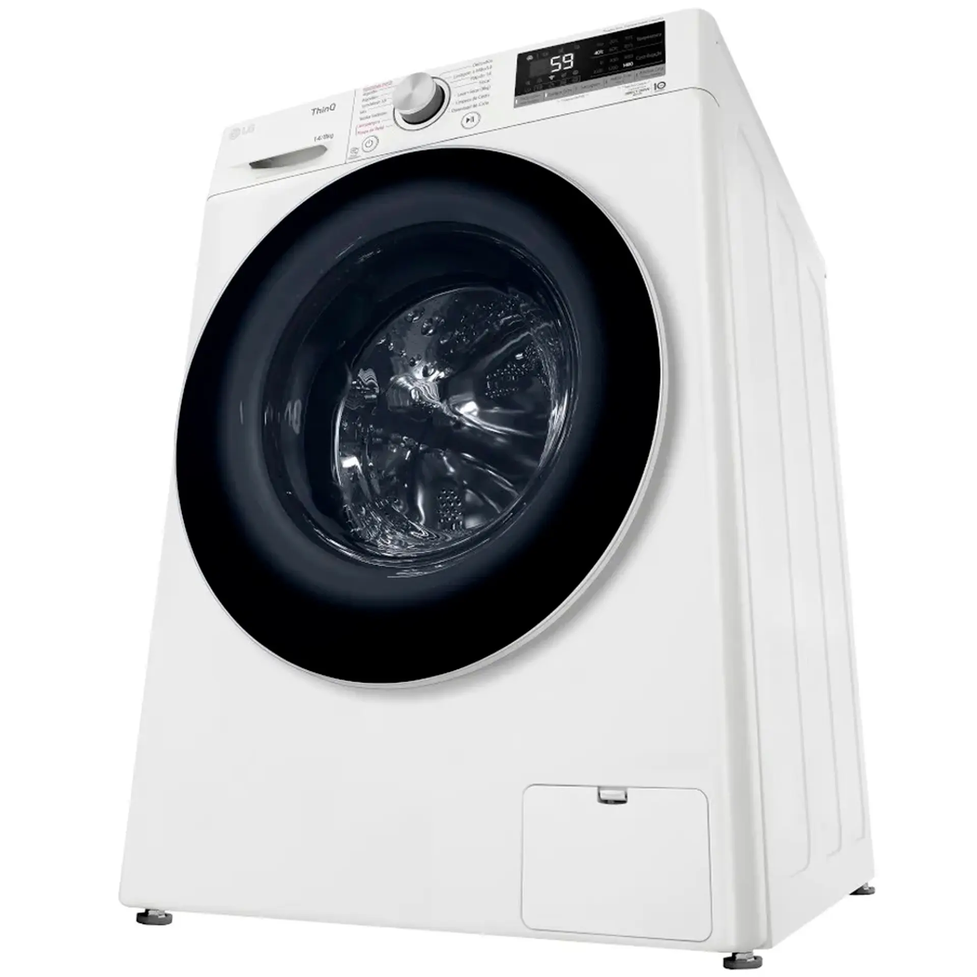 Lava e Seca Smart LG VC4 Com inteligência Artificial 14kg Cesto Inox CV5014WC4 - Branco - 110 Volts