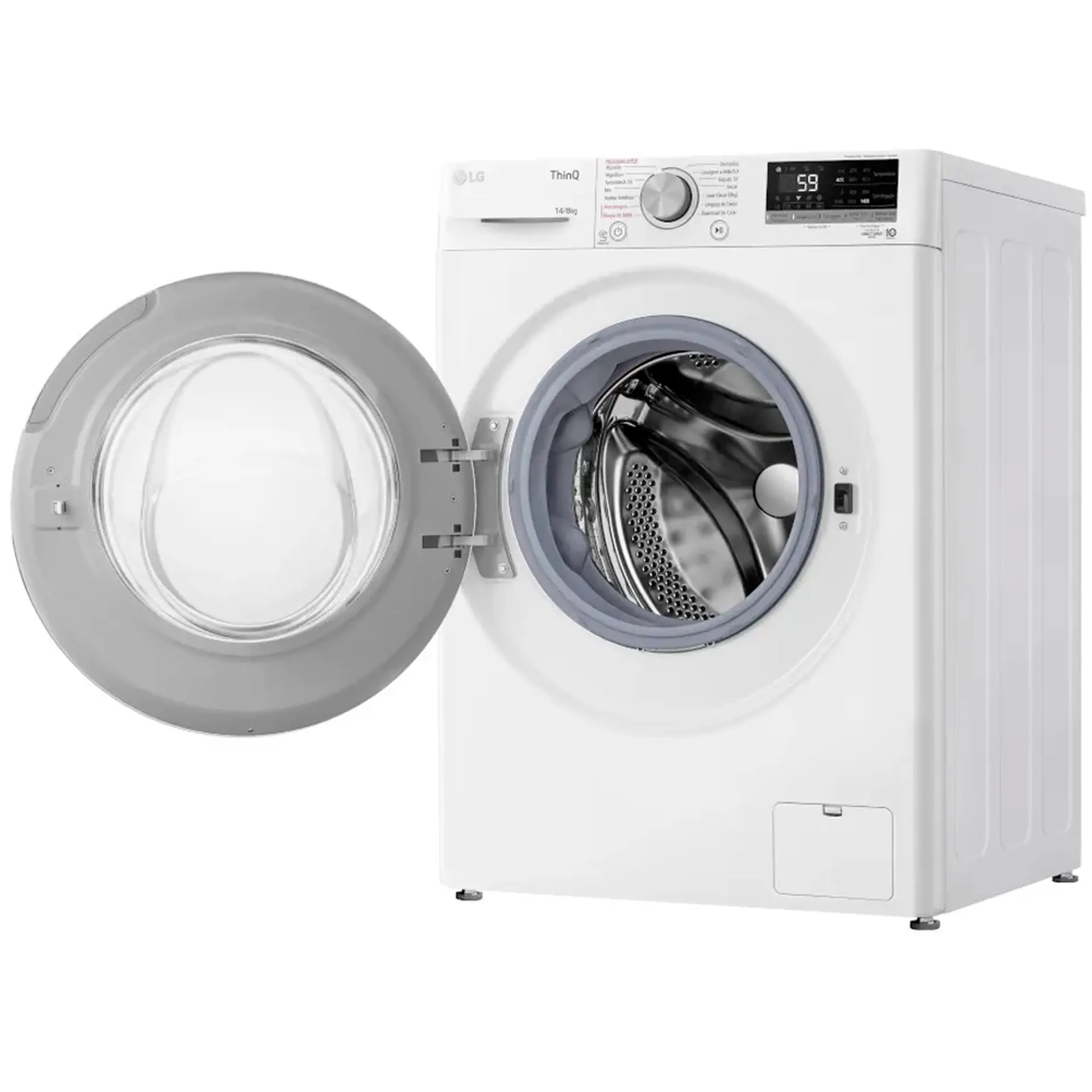Lava e Seca Smart LG VC4 Com inteligência Artificial 14kg Cesto Inox CV5014WC4 - Branco - 110 Volts