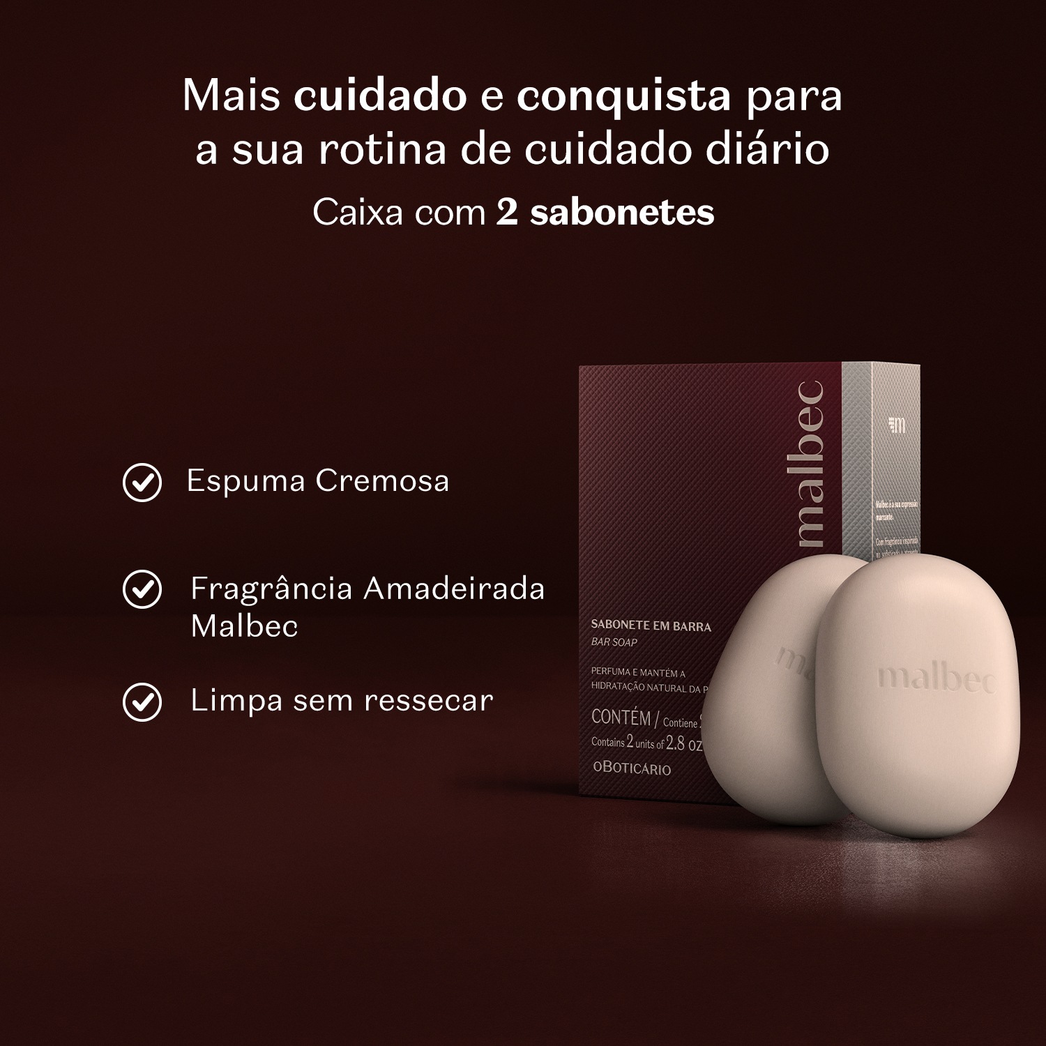Sabonete em Barra Malbec 2x80g