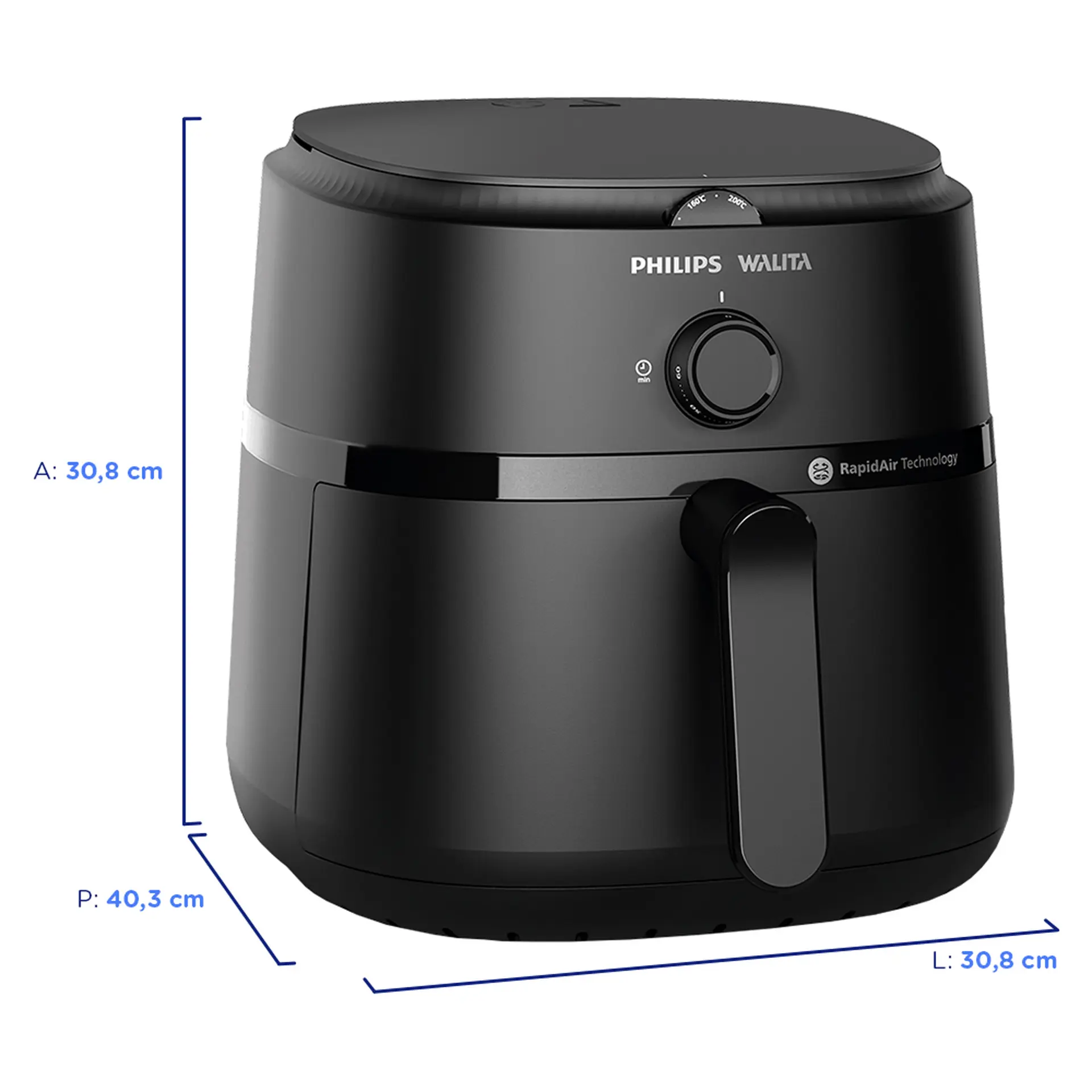 Fritadeira Elétrica Air Fryer Philips Walita Série 1000 6,2L 1700W - Preto - 110 Volts