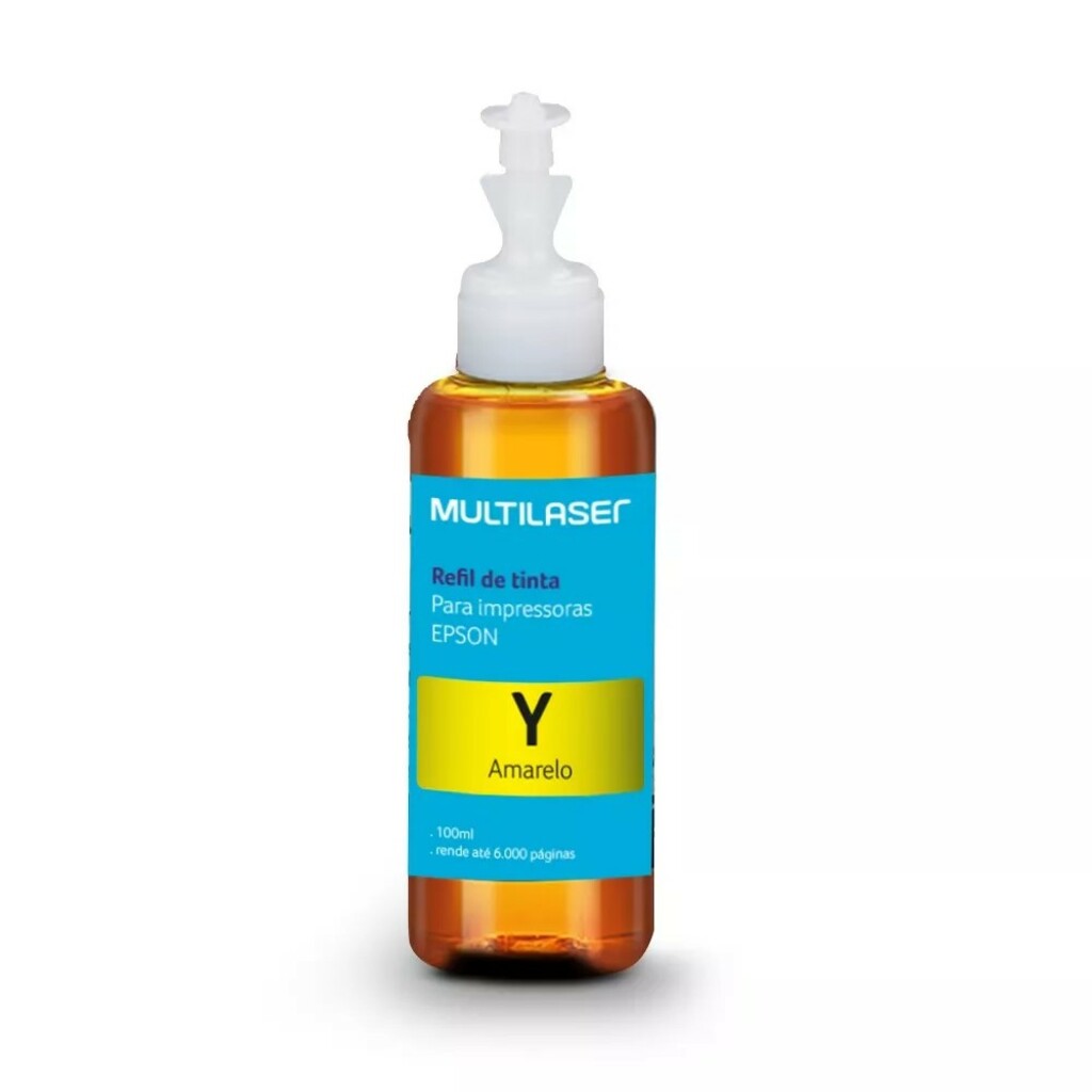 Tinta para Cartucho Epson T664 Amarelo 100ml Multilaser - RF008 - Vendido Unitário