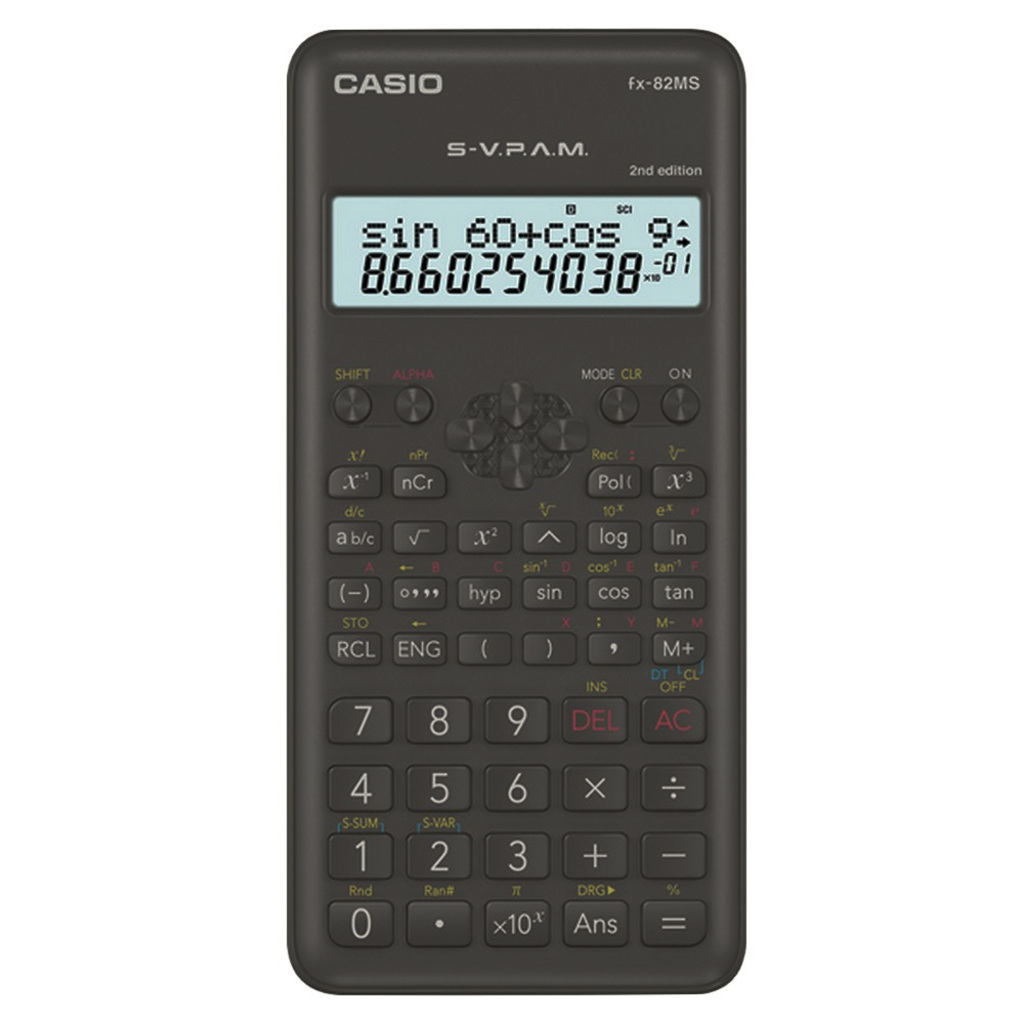 Calculadora Eletrônica Científica 12 Dígitos 240 Funções Preto Casio - Unitário - FX-82MS-2-S4-DH