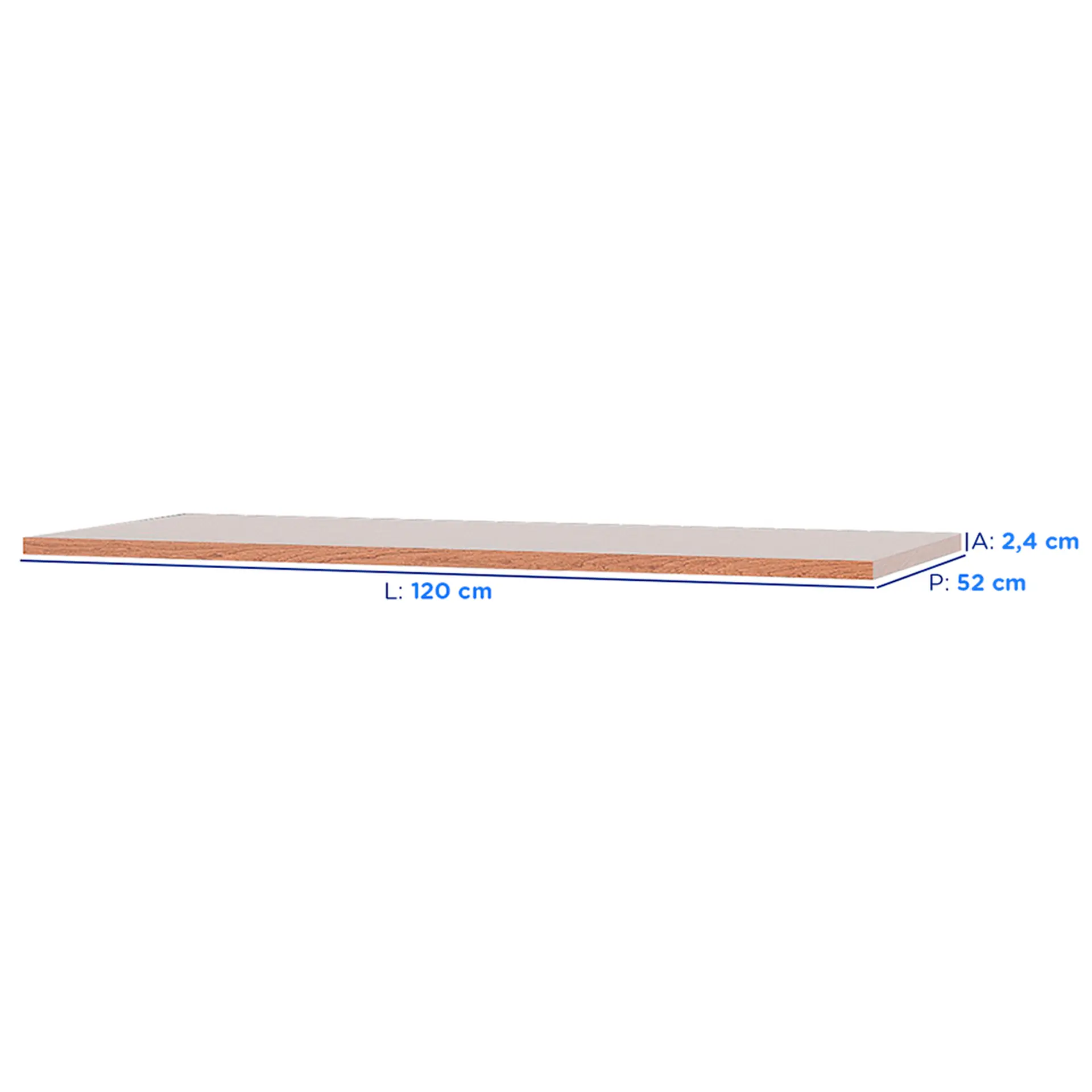 Tampo para Balcão 120 cm Aço Liz Telasul - Carvalho