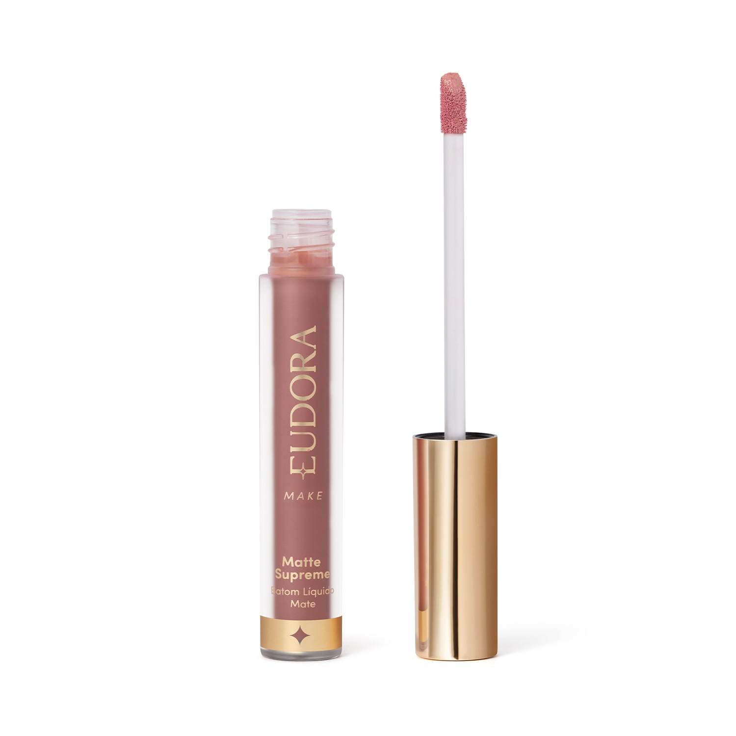 Batom Líquido Matte Supreme Eudora Rosa Nude Delicado 4ml