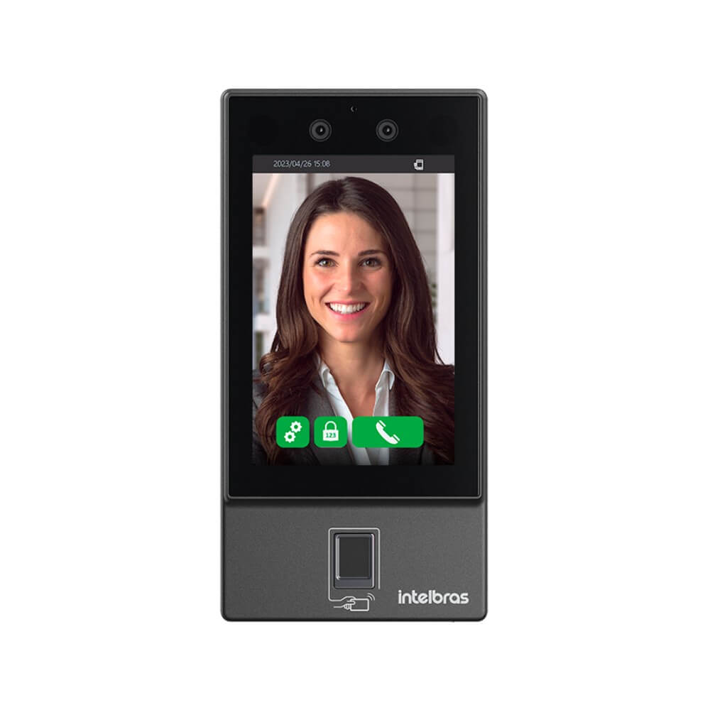 Controlador de Acesso Facial com Biometria Digital SS 3542 MF W Intelbras