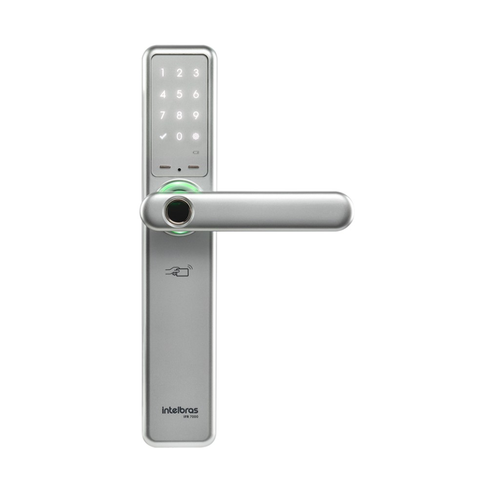 Fechadura Smart Embutir com Maçaneta Intelbras IFR 7000 Prata