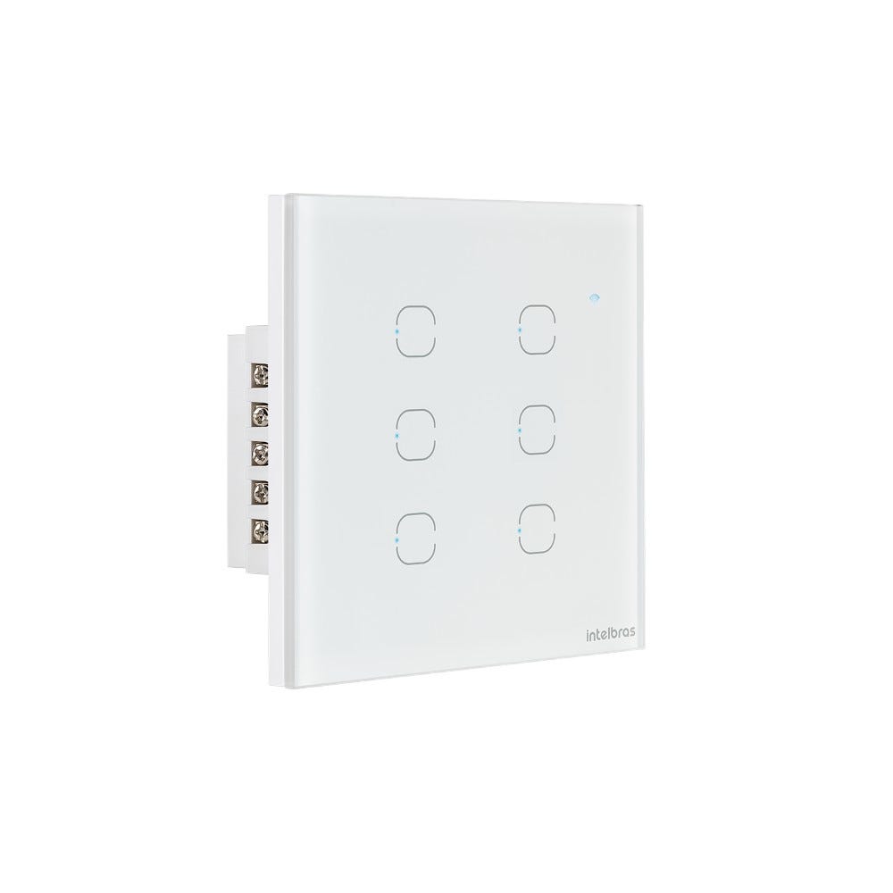 Interruptor Smart Wi-Fi Touch 6 Teclas Intelbras EWS 1006 Branco