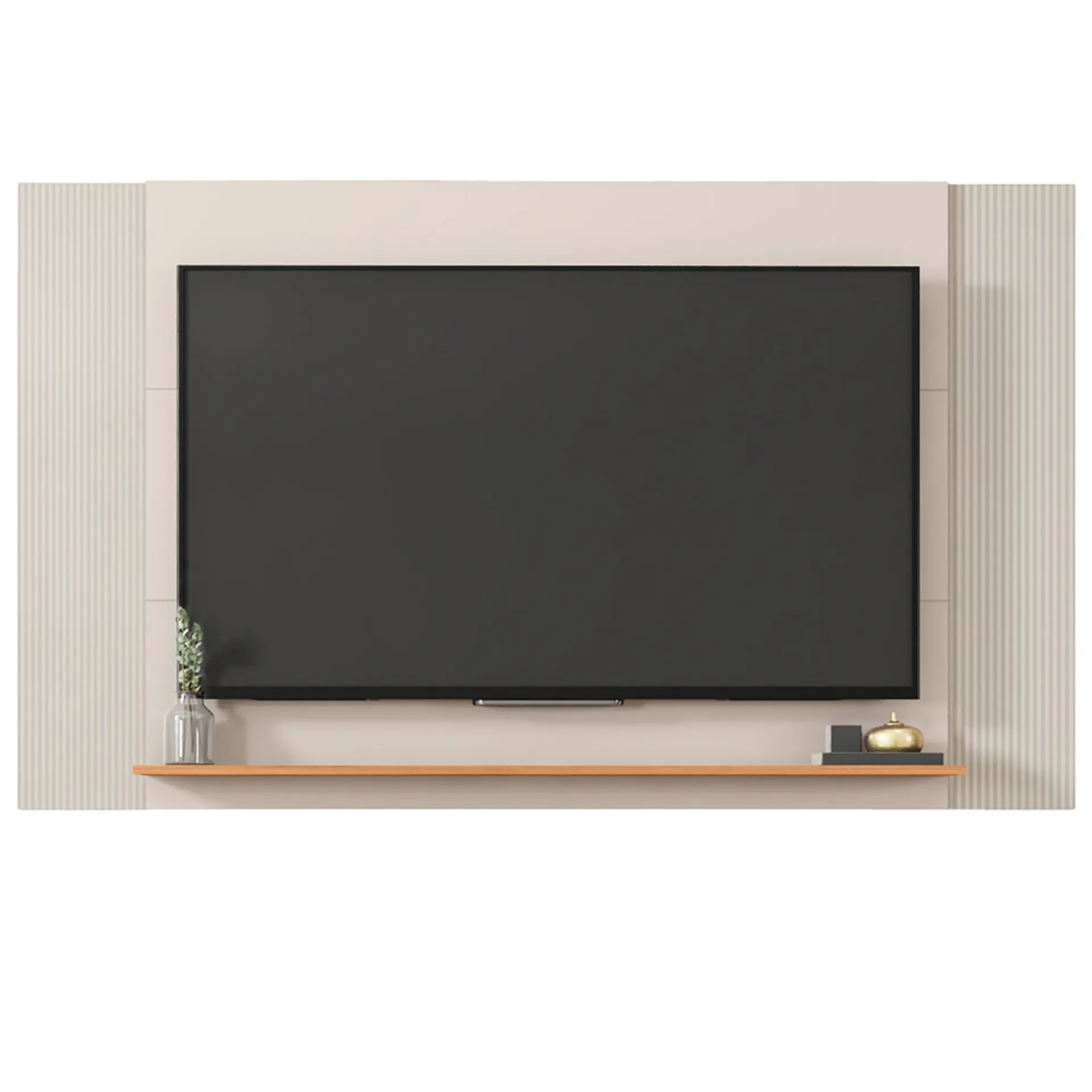 Painel para TV até 65" Extensível MDP Mondriano Caemmun - Off White/Freijó