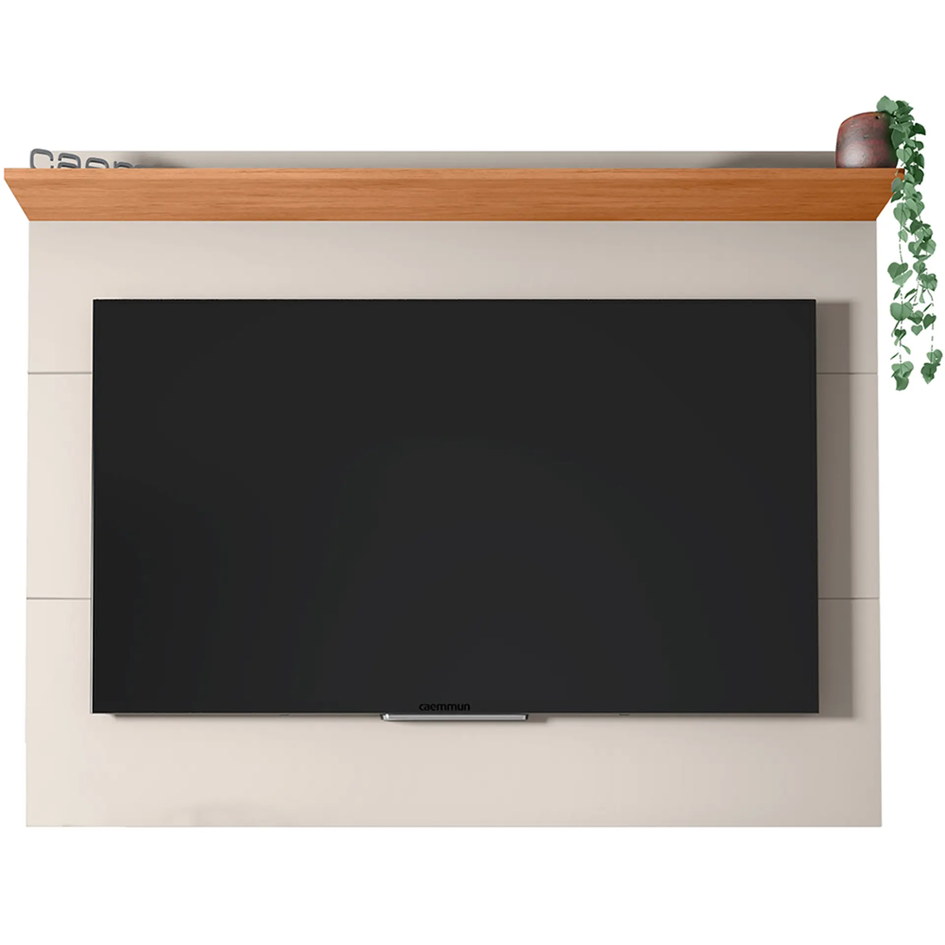 Painel para TV até 65" Extensível MDP Mondriano Caemmun - Off White/Freijó