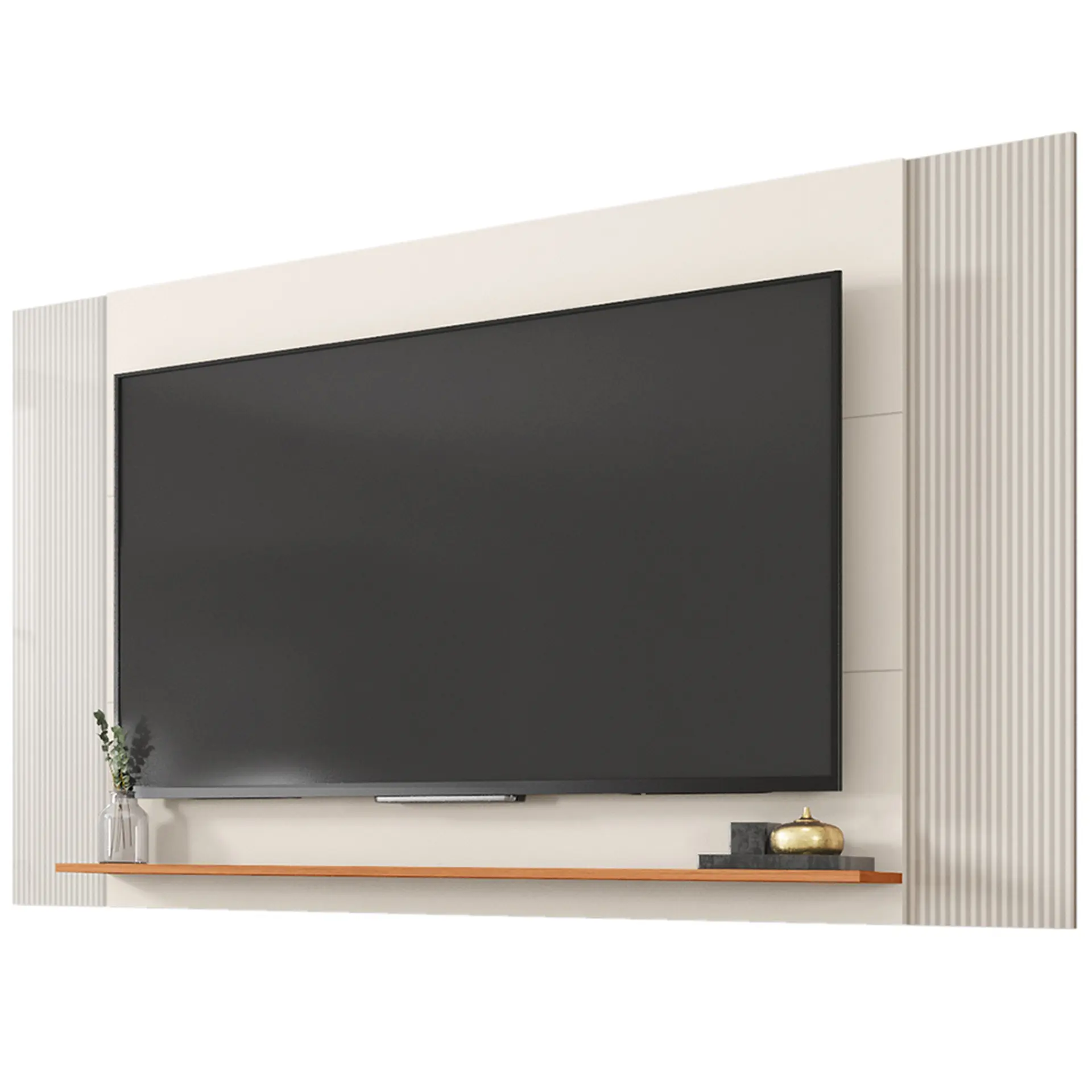 Painel para TV até 65" Extensível MDP Mondriano Caemmun - Off White/Freijó