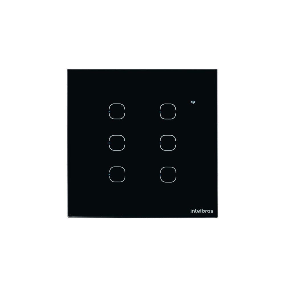 Interruptor Smart Wi-Fi Touch 6 Teclas Intelbras EWS 1006 Preto