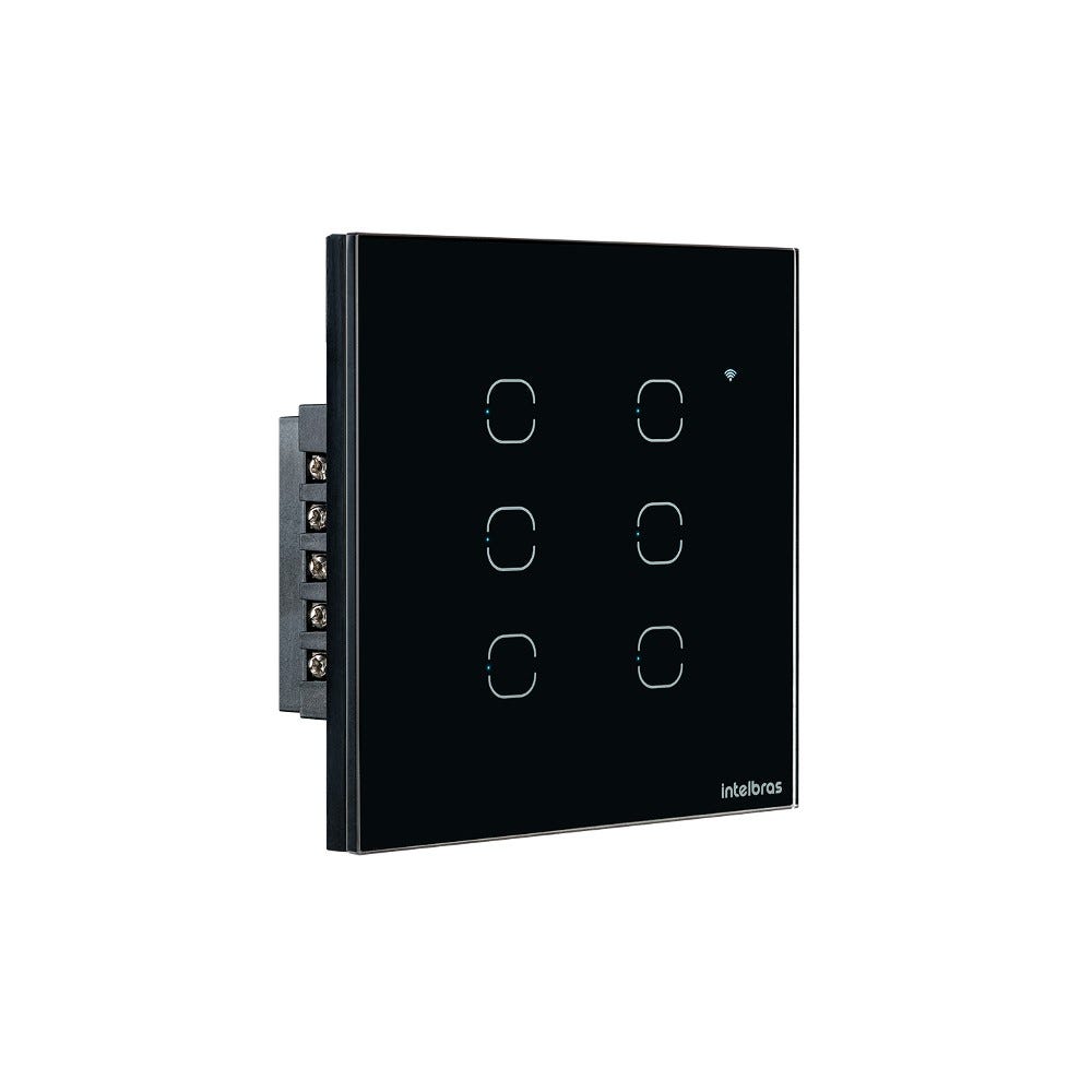 Interruptor Smart Wi-Fi Touch 6 Teclas Intelbras EWS 1006 Preto