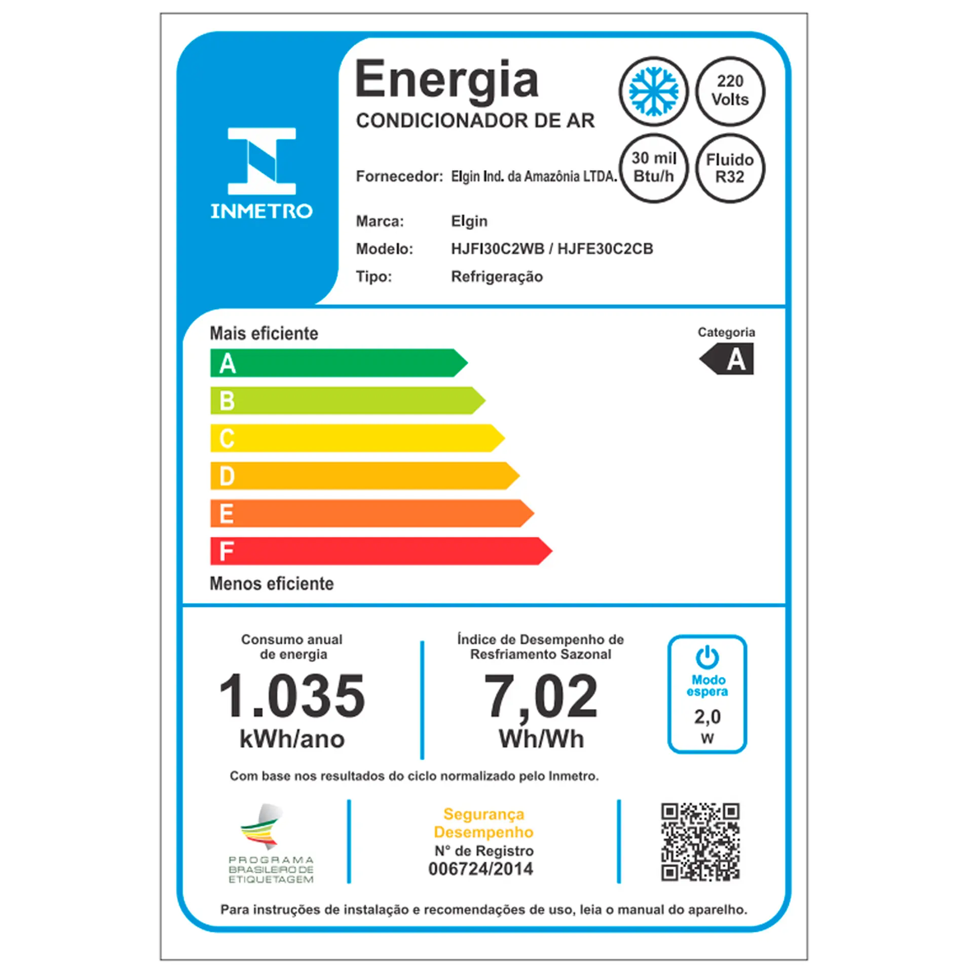 Ar Condicionado Split Eco Inverter II Connect 30.000 BTUs Elgin Frio - 220 Volts