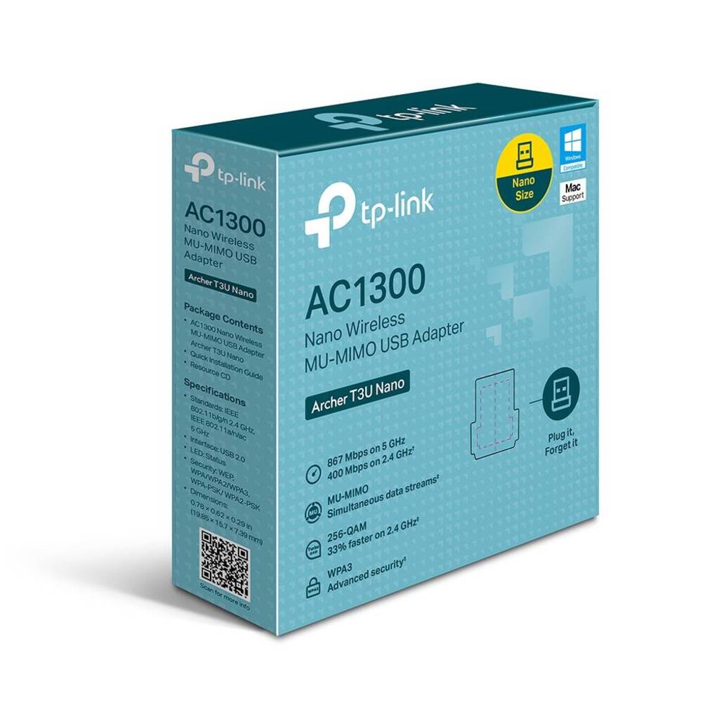 Adaptador USB Wireless Tp-Link AC 1300 Dual Band 3.0 - ARCHER T3U NANO