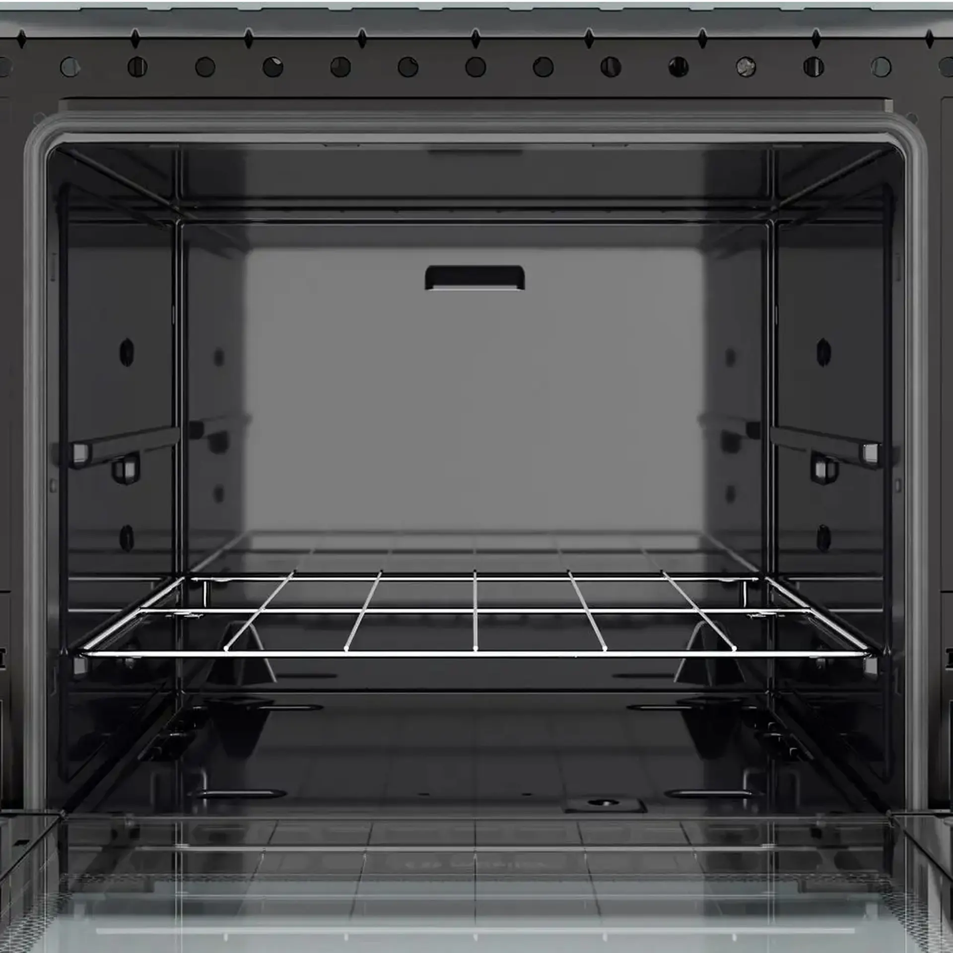 Fogão Mueller MFI4BB 4 Bocas Automático Mesa de Inox Forno 48,1L - Preto Fosco - Bivolt