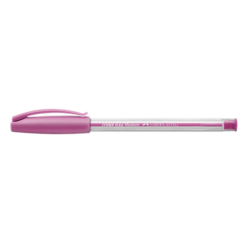 Caneta Esferográfica 1.0mm Trilux Colors Rosa Faber Castell Unitário 032RS