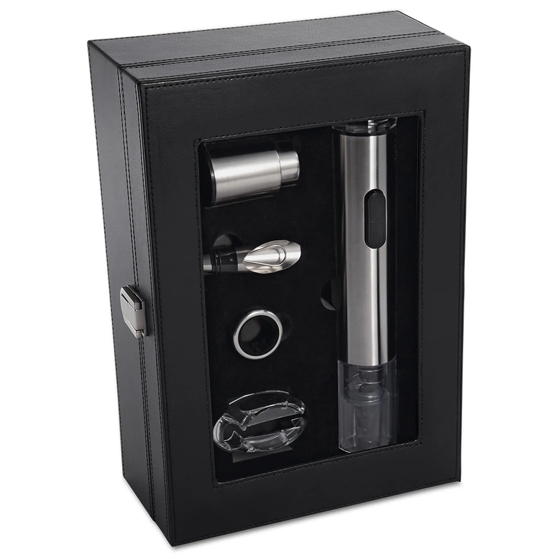 Kit para Vinho Oster Inspire com 4 Acessórios e Estojo - Inox/Preto