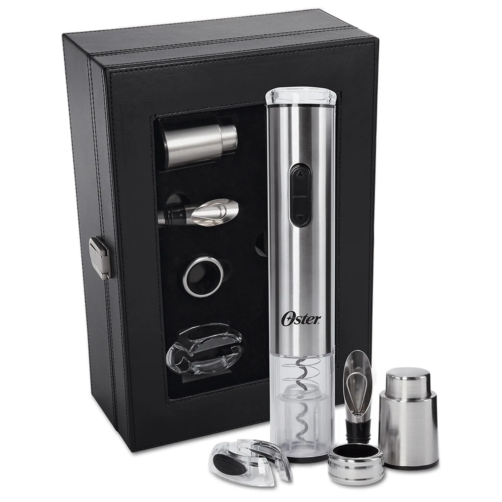 Kit para Vinho Oster Inspire com 4 Acessórios e Estojo - Inox/Preto