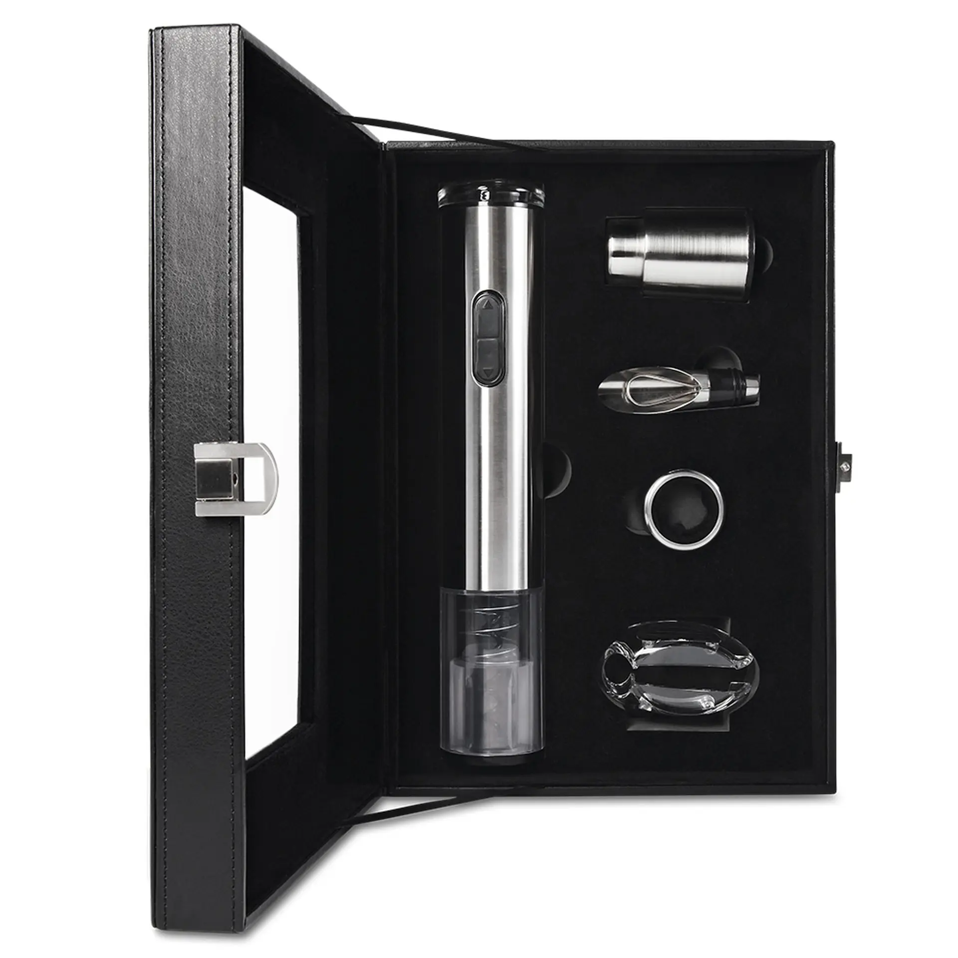 Kit para Vinho Oster Inspire com 4 Acessórios e Estojo - Inox/Preto