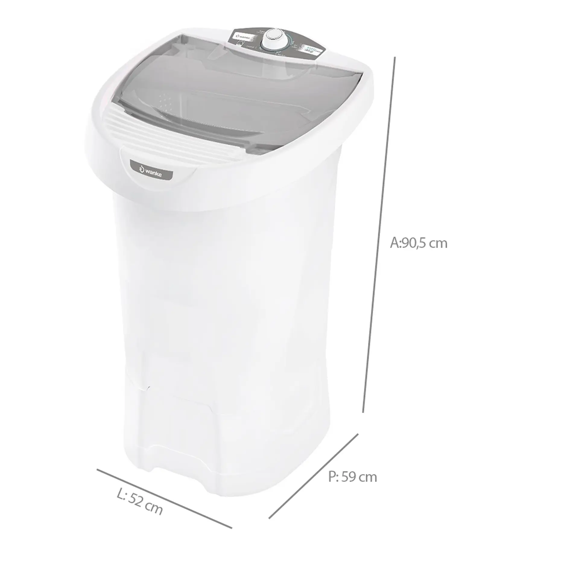 Tanquinho Wanke Super 4kg Semiautomático 4 Programas Timer 1507000 - Branco - 110 Volts