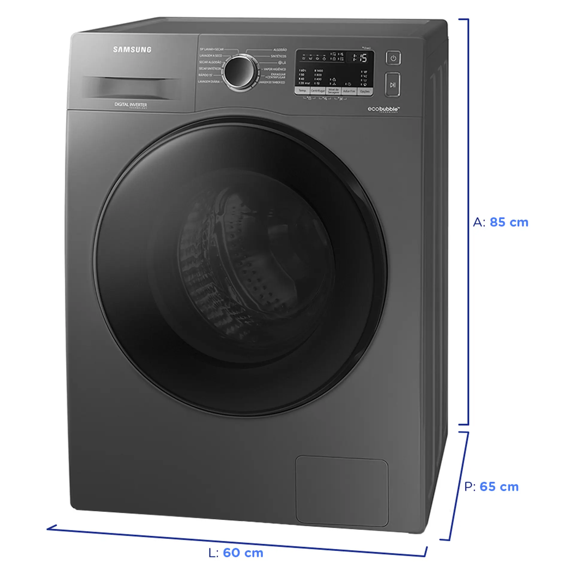 Lava e Seca Samsung EcoBubble 11kg Automática Cesto Inox WD11A4453BX - Inox - 110 Volts
