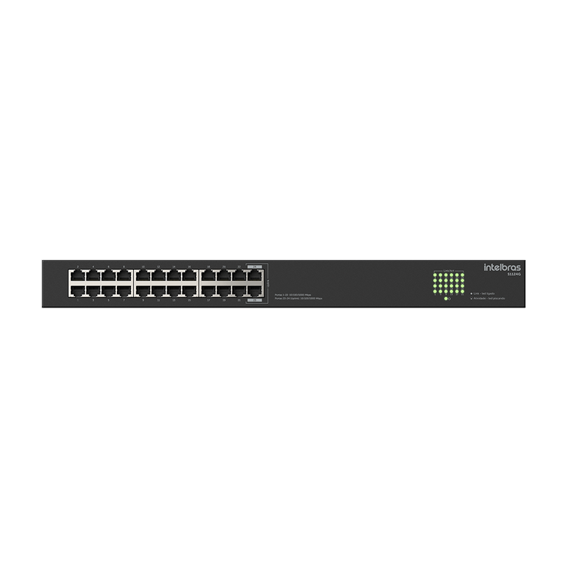 Switch Não Gerenciável 24 Portas Gigabit Ethernet Intelbras S1124G