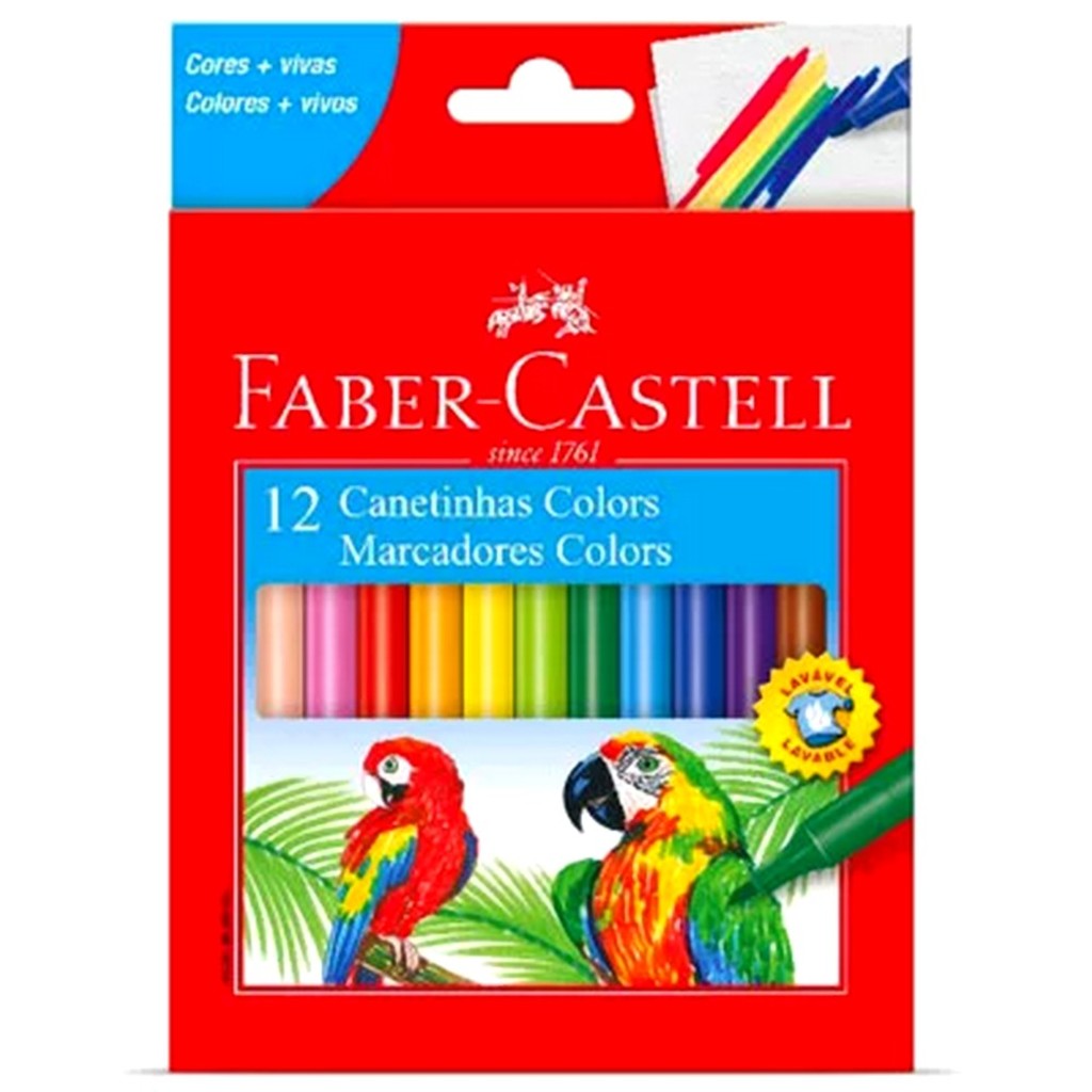 Caneta Hidrocor Faber Castell 12 Cores