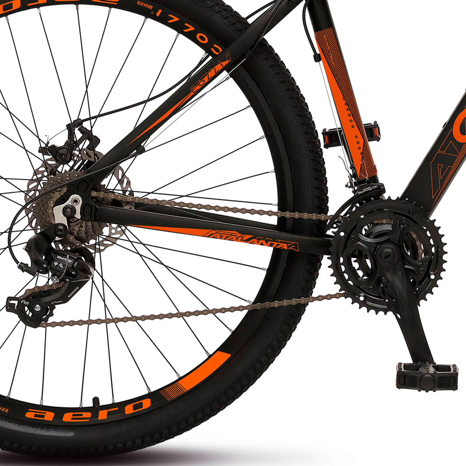 Bicicleta Aro 29 Colli Atalanta 21 Marchas Freio a Disco em Alumínio Quadro 17" - Preto/Laranja