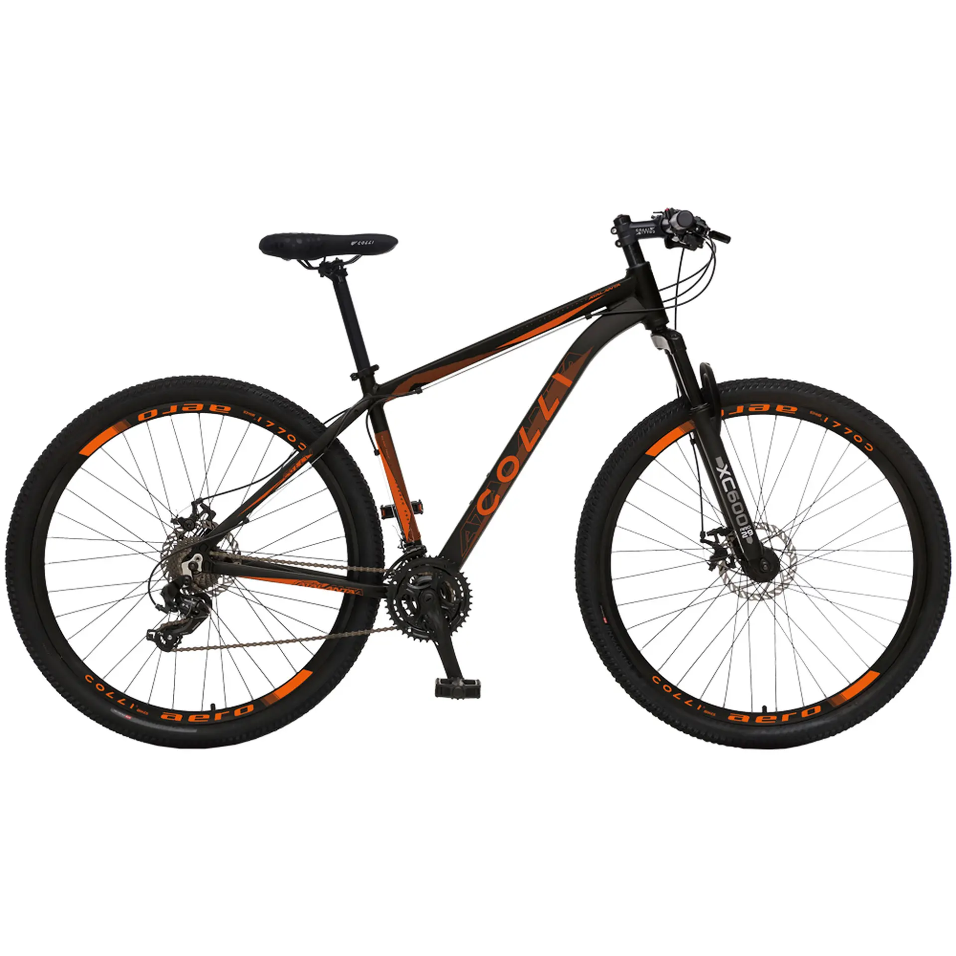 Bicicleta Aro 29 Colli Atalanta 21 Marchas Freio a Disco em Alumínio Quadro 17" - Preto/Laranja