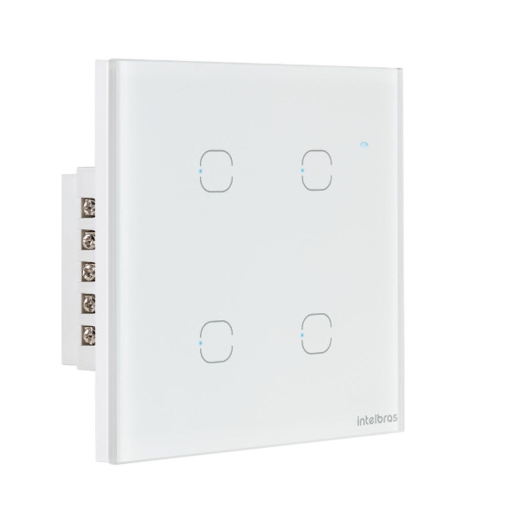 Interruptor Inteligente Wi-Fi Touch 4 Teclas EIW 1004 Branco Intelbras