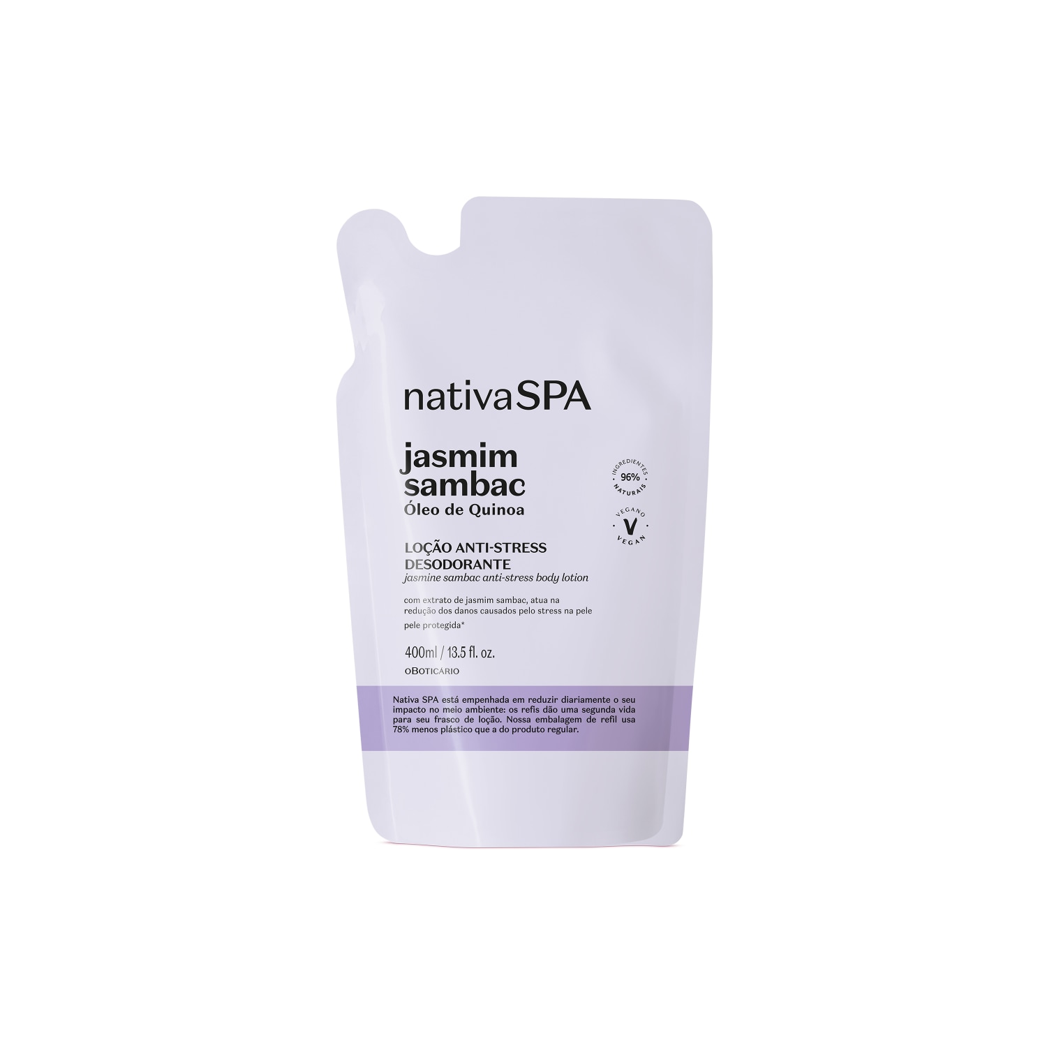 Combo Nativa SPA Jasmim Sambac: Loção Corporal 400ml + Refil 400ml