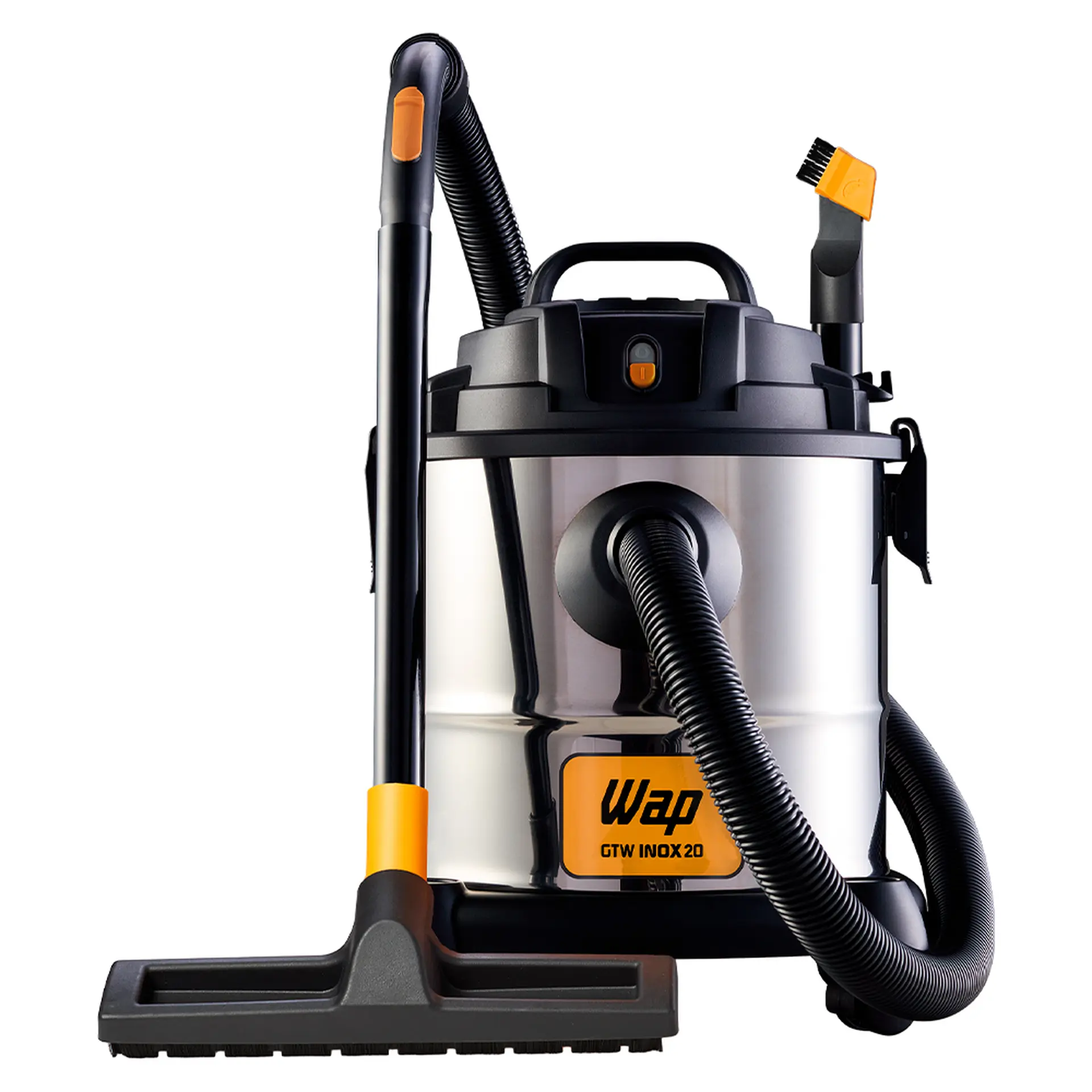 Aspirador Wap GTW20 Pó e Água 20L 1600W Filtro Removível Função Sopro - Inox/Preto - 110 Volts
