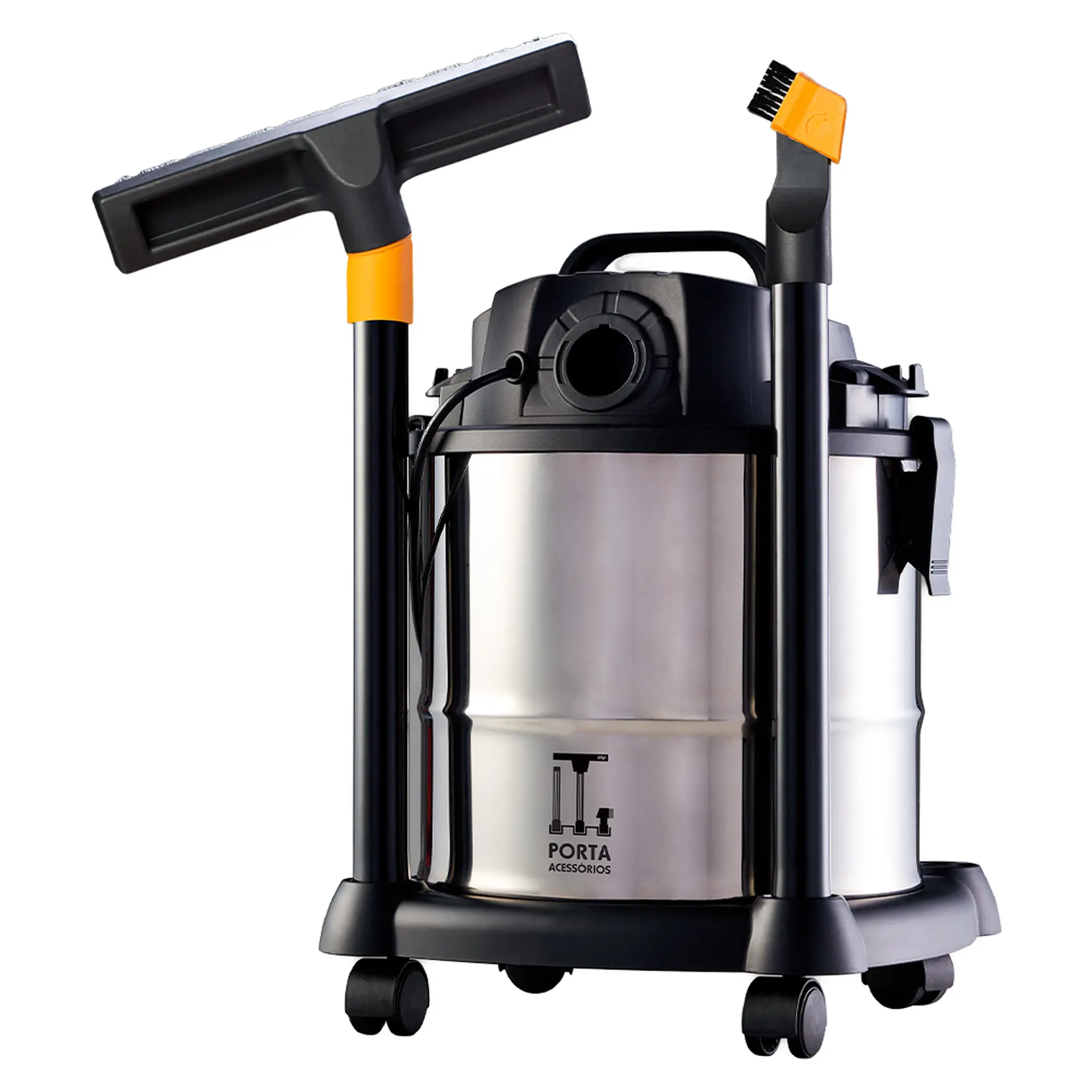 Aspirador Wap GTW20 Pó e Água 20L 1600W Filtro Removível Função Sopro - Inox/Preto - 110 Volts