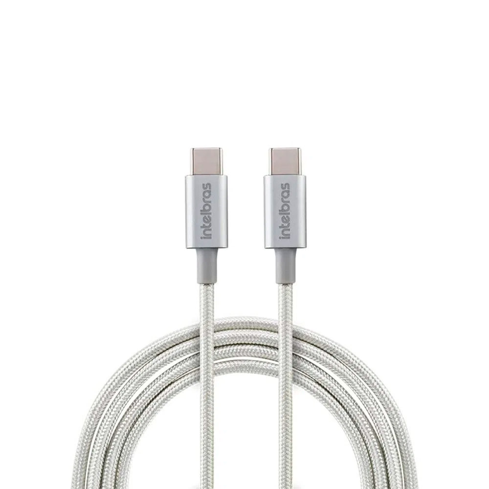 Cabo USB C - USB C Branco nylon 1,5m Intelbras EUCC 15NB