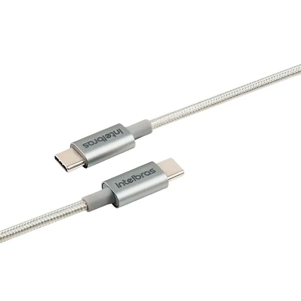 Cabo USB C - USB C Branco nylon 1,5m Intelbras EUCC 15NB