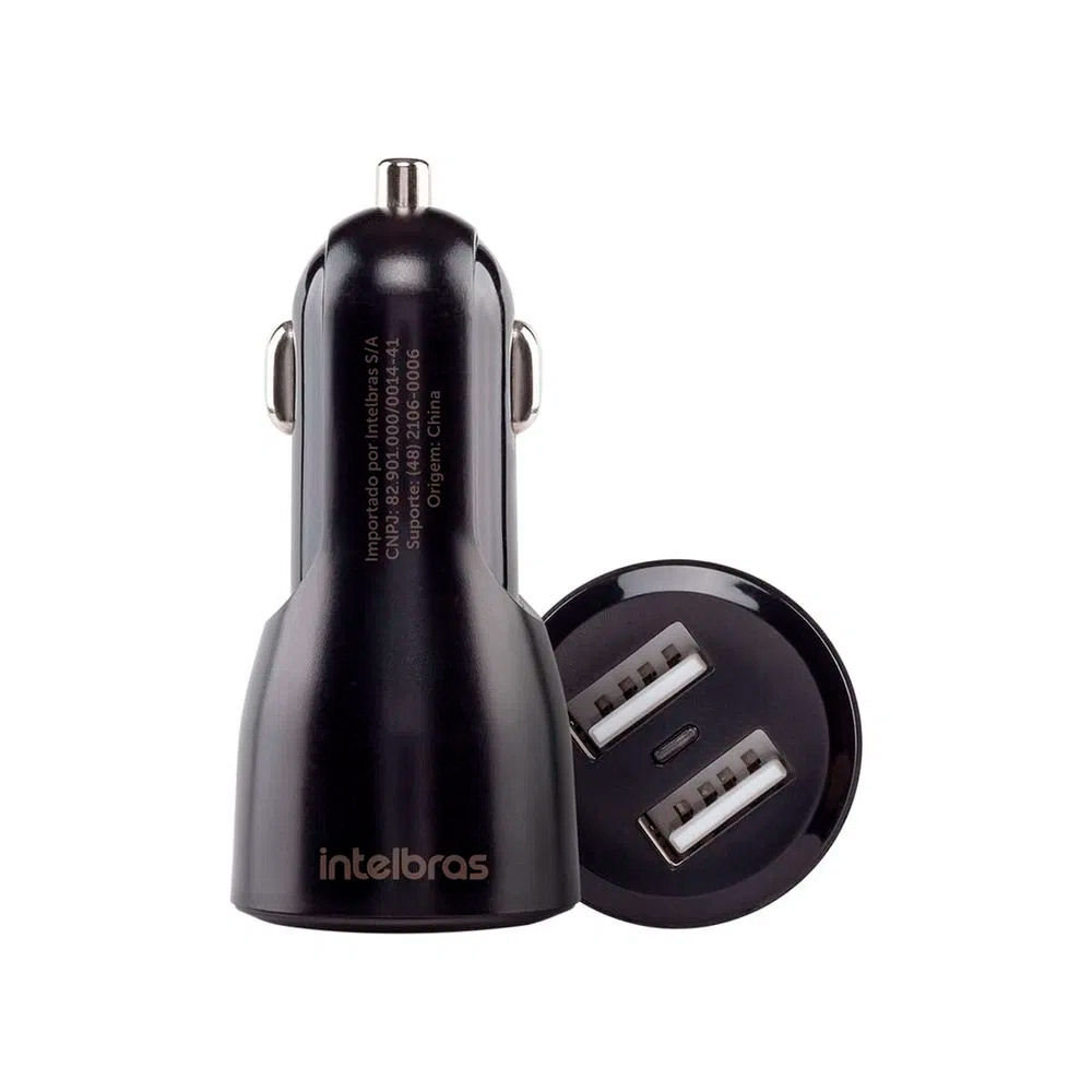 Carregador Veicular Universal USB 2 Portas Intelbras ECV 2 FAST