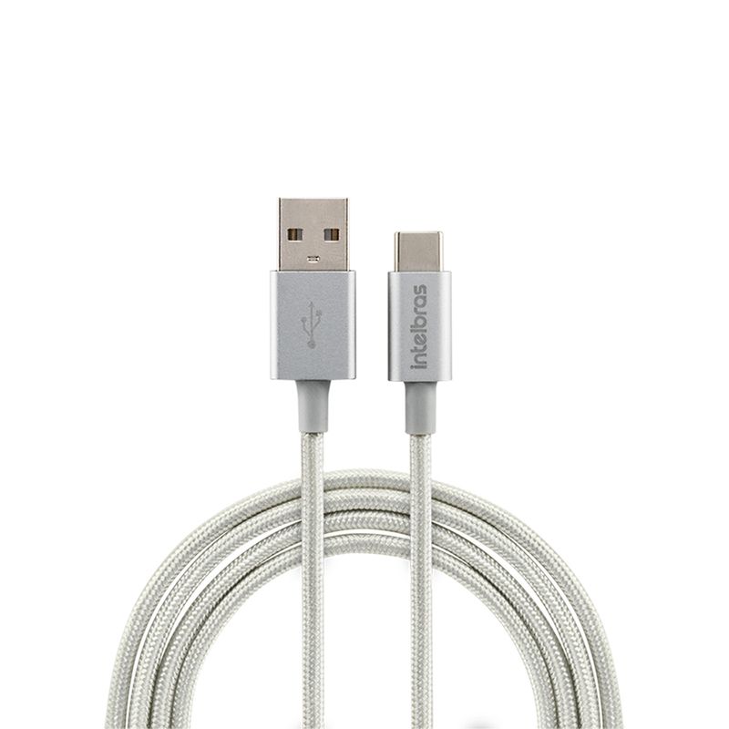 Cabo USB - USB C Branco nylon 1,5m Intelbras EUAC 15NB